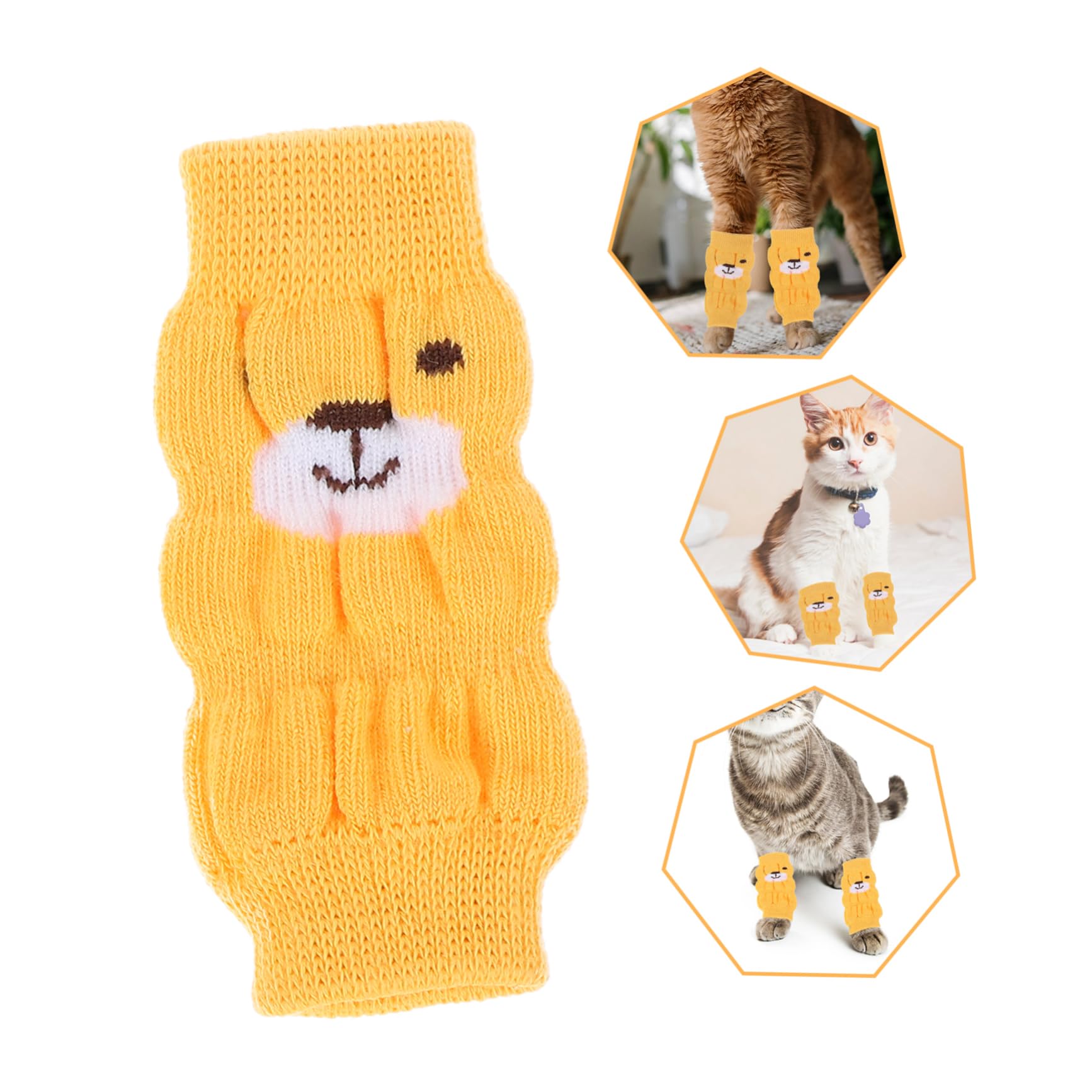 Balacoo 4pcs Pet Leg Warmers - Non-Slip Dog Socks for Small Dogs & Puppies - Indoor & Outdoor Use