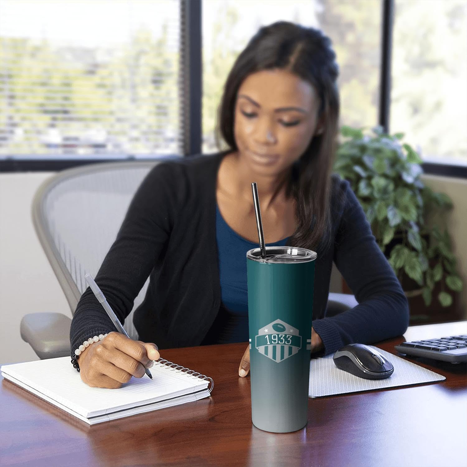 Philadelphia Eagles Insulated 20oz Tumbler with Lid & Straw - Double-Wall Vacuum Stainless Steel Travel Coffee Mug - Keeps Drinks Hot/Cold for 12+ Hours - Perfect for Football Games, Office & Outdoor Activities