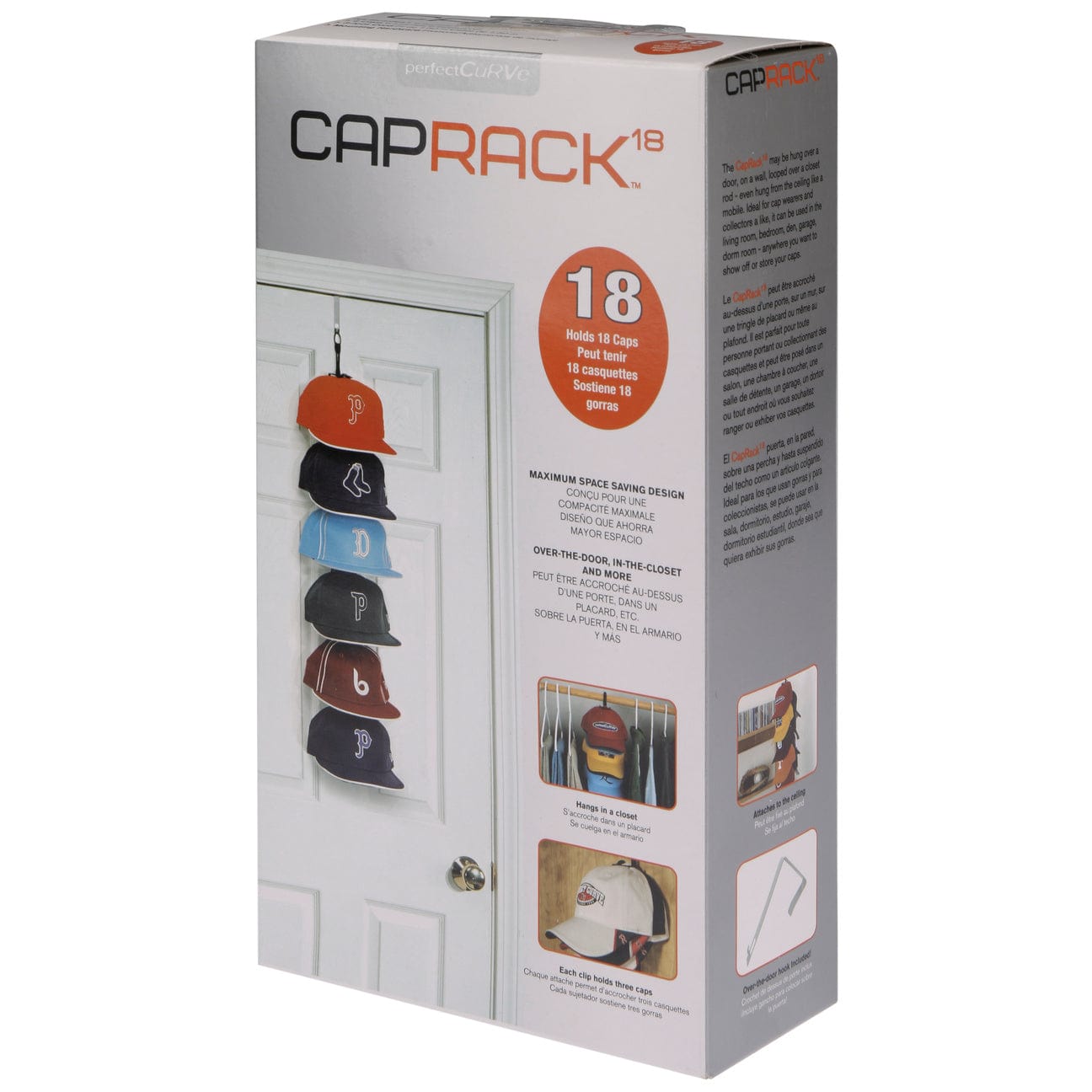 18-Slot Cap Rack Organizer - Baseball Hat Storage & Display for Closet, Bedroom, or Office - Perfect for Caps, Hats & Accessories