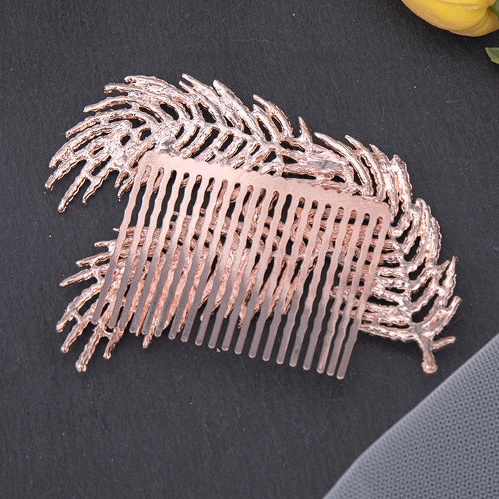 Sparkling Rhinestone Leaf Wedding Hair Comb Clip - Elegant Bridal Accessory for Weddings, Prom & Special Occasions