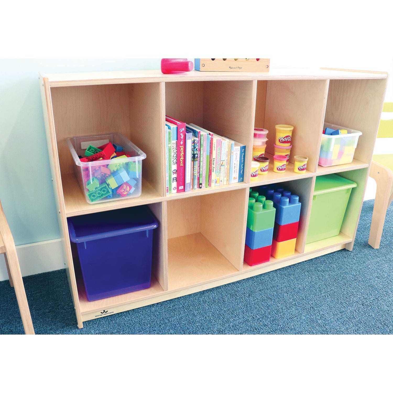 8-Cubby Storage Cabinet Organizer - Kids Toy & School Supplies Organizer for Playroom, Classroom & Home Organization