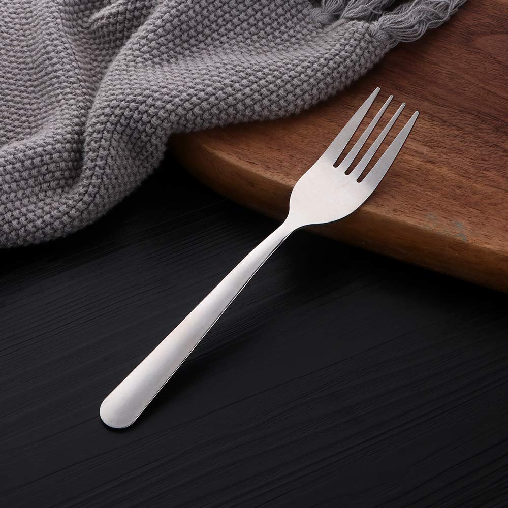 12-Piece Stainless Steel Dessert Forks Set - 6.2 Inch Elegant Silver Flatware for Cake, Pastry, Fruit & Desserts | Dishwasher Safe & Heavy Duty for Home, Kitchen, Party & Restaurant Use
