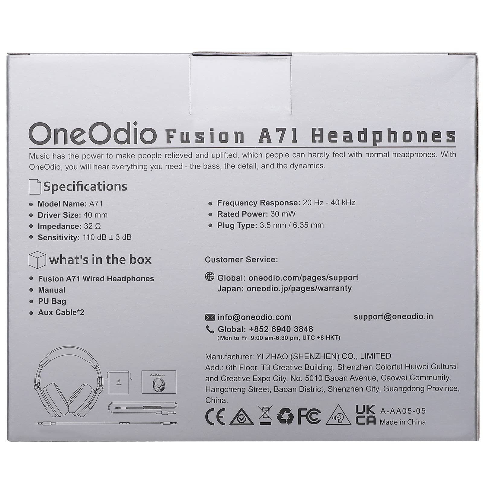 OneOdio Professional DJ Headphones - Studio Monitor Headphones with Stereo Bass Sound, Foldable Over-Ear Wired Headset with Mic for Mixing, Recording, Electric Drums, Keyboard & Guitar Amplifier - Perfect for Music Production, Podcasting & Gaming