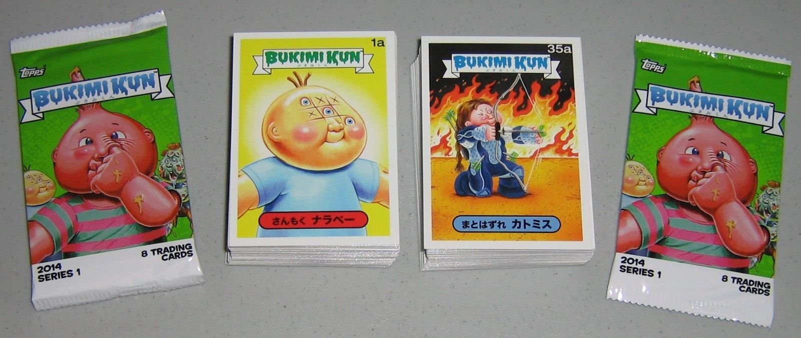 2014 Garbage Pail Kids Bukimi Kun Series 1 Complete Trading Card Set with Original Wrapper - Perfect for Collectors, Trading, and Nostalgic Gift Giving