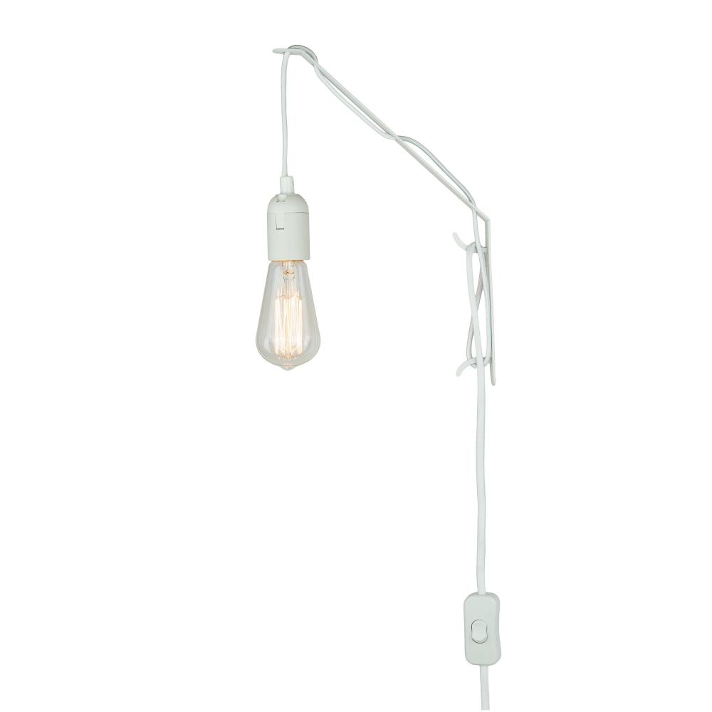 Ari Iron Metal Arm Wall Light - White | Modern Industrial Sconce for Living Room, Bedroom & Hallway Lighting