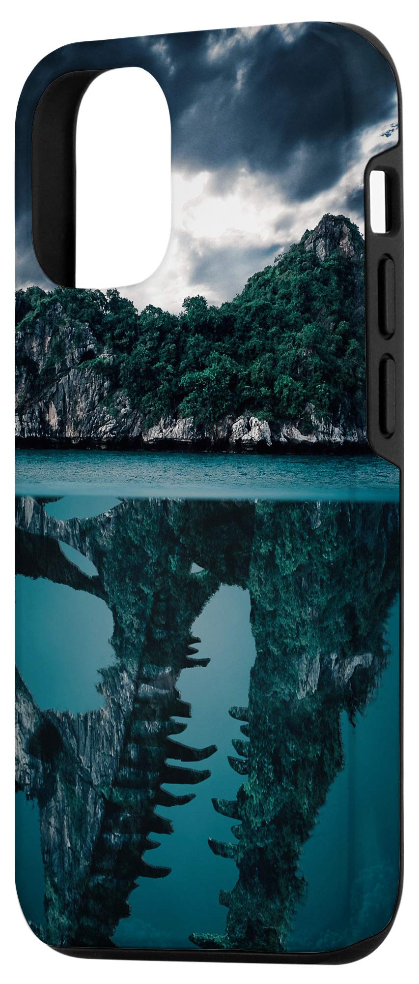 iPhone 12/12 Pro Skull Dinosaur Mystery Island Protective Phone Case - Trendy Design for Daily Use, Travel & Outdoor Adventures