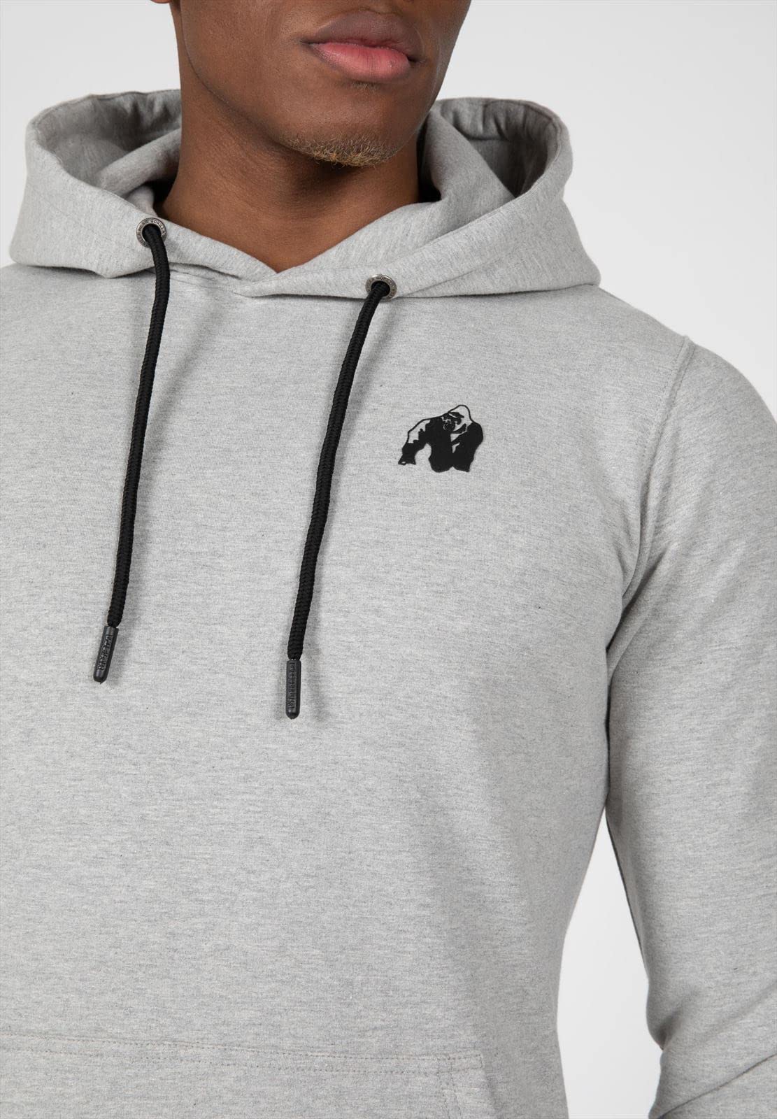GORILLA WEAR Palmer Hoodie for Men & Women - Lightweight Cotton Pullover with Kangaroo Pocket - Perfect for Gym, Running, and Casual Wear (Gray)