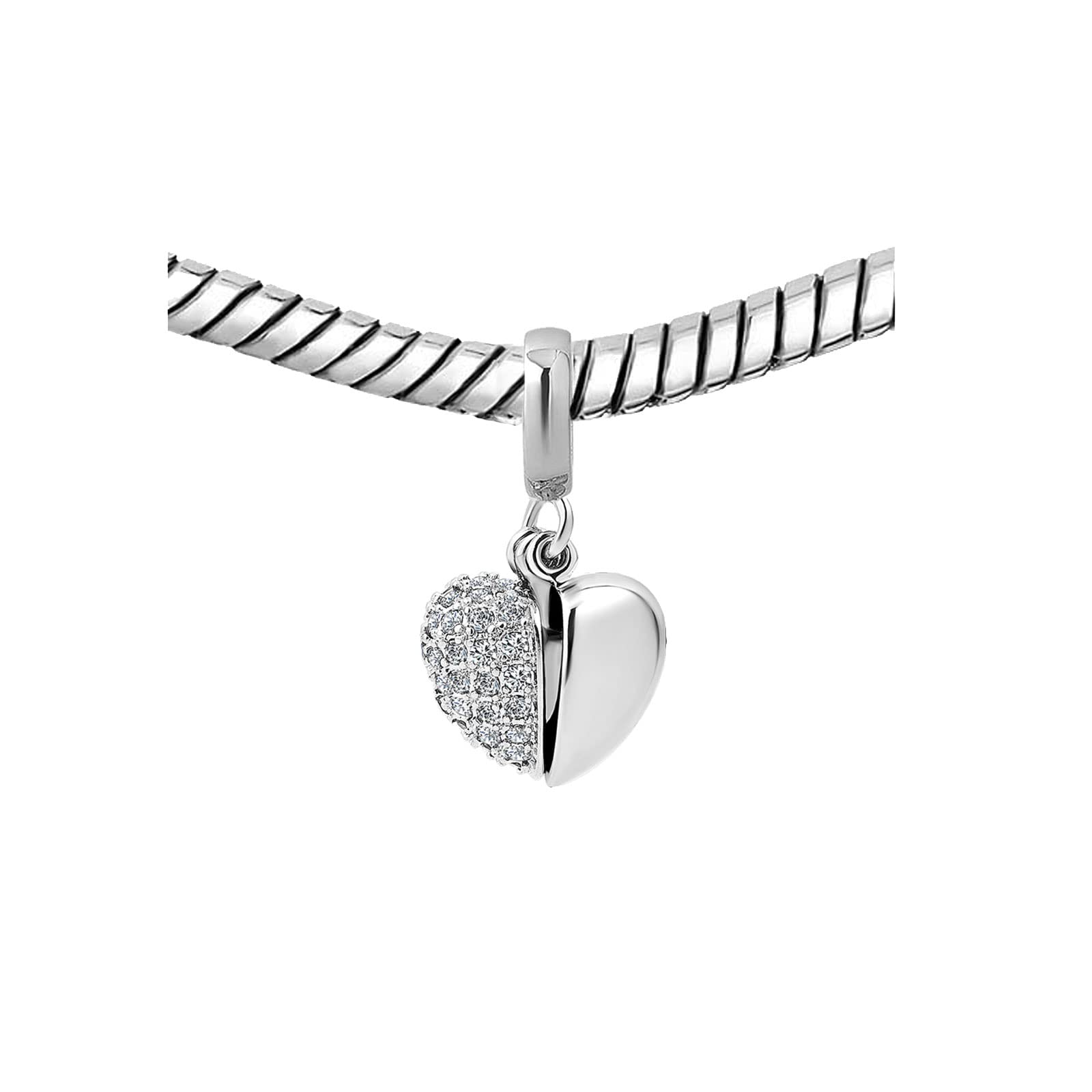 KunBead Sister I Love You Heart Birthstone Dangle Charms for Bracelets & Necklaces - Perfect Birthday Gift for Women, Mom, Daughter - Jewelry for Valentine's Day, Anniversary & Special Occasions