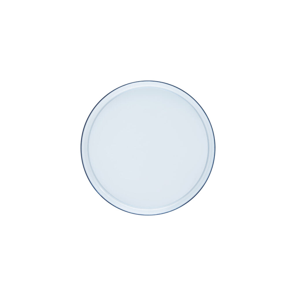 10 Pack Transparent Blue Round Plastic Plates - Durable Disposable Dinner Plates for Parties, Picnics, BBQs & Outdoor Dining