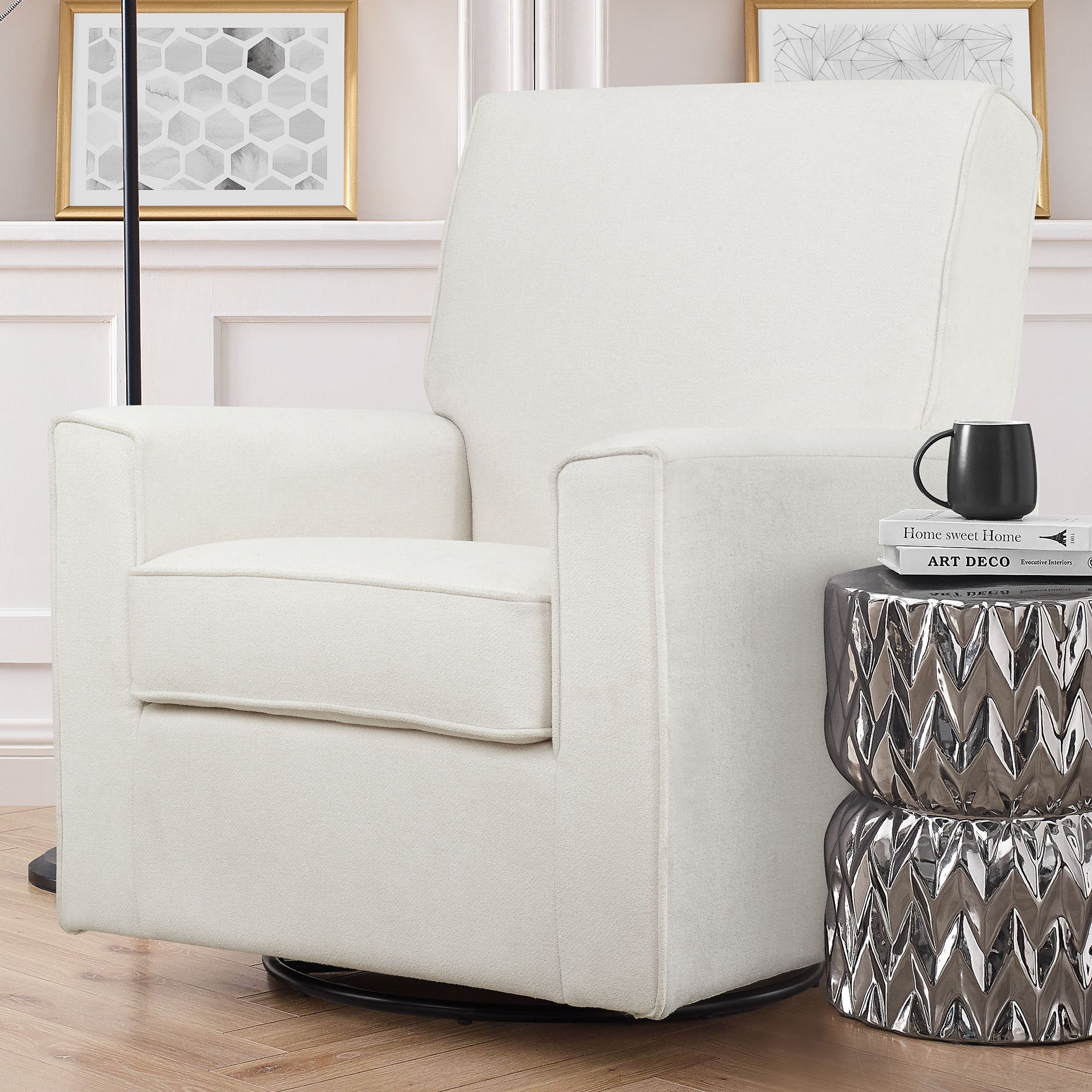 Sophie Nursery Glider Swivel Chair with LiveSmart Fabric - Comfortable Rocking Recliner for Breastfeeding & Baby Nursery - Perfect for Nursing, Reading & Relaxing with Your Newborn