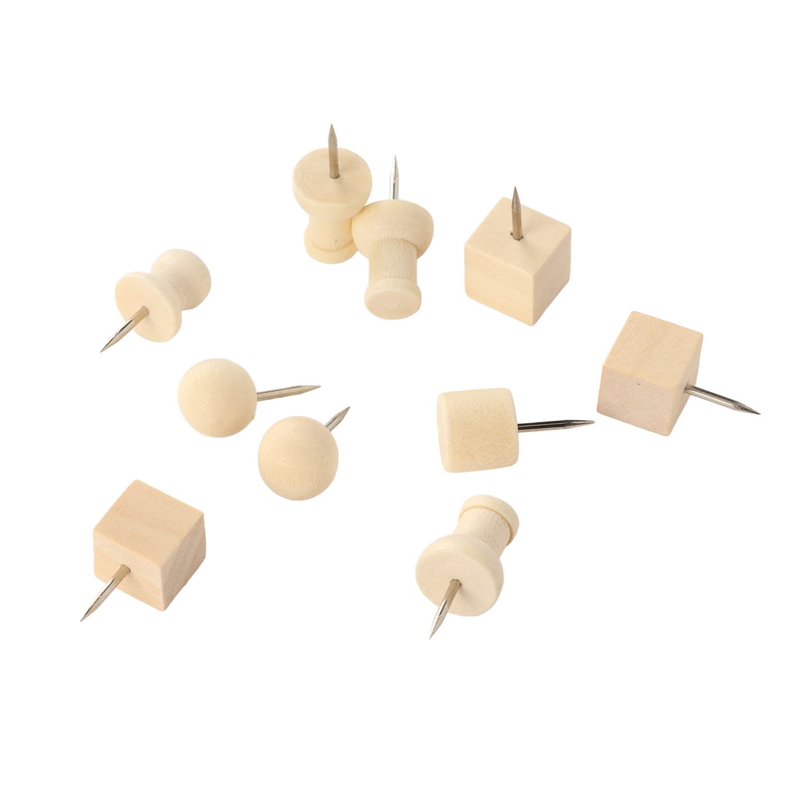 Natural Wood Push Pins for Cork Board - Beautifully Designed Thumb Tacks for Photos, Maps & Bulletin Boards | Office, Home & Classroom Organization