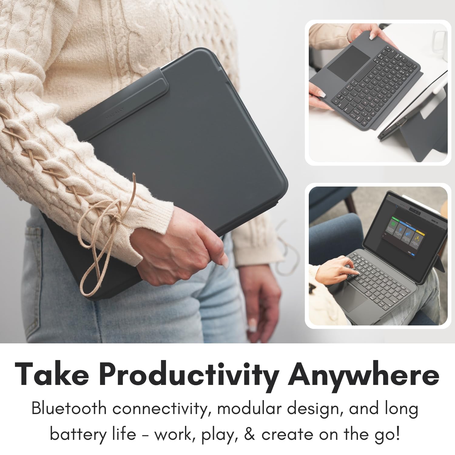 Macally iPad Pro 11 Inch M4 Keyboard Case (2024 7th Gen) - Detachable Backlit Keyboard with Trackpad, Multi-Angle Stand, Apple Pencil Holder - Perfect for Work, Study & Travel