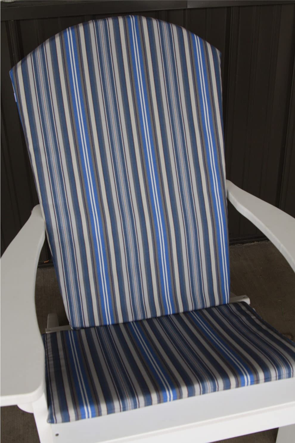 Premium Adirondack Chair Cushion - Waterproof Outdoor Furniture Cushion with Blue Stripe Design - Perfect for Patio, Deck, Garden & Poolside Relaxation