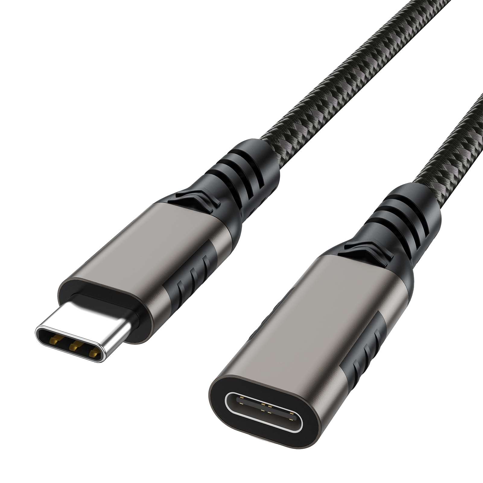 3.3FT USB C Extension Cable [USB 3.2 Gen2 10Gbps] Type-C Male to Female Extender - 100W Fast Charging & 4K@60Hz Video - Compatible with MacBook, Laptop, Tablet, Phone | Perfect for Home Office, Gaming & Travel Charging