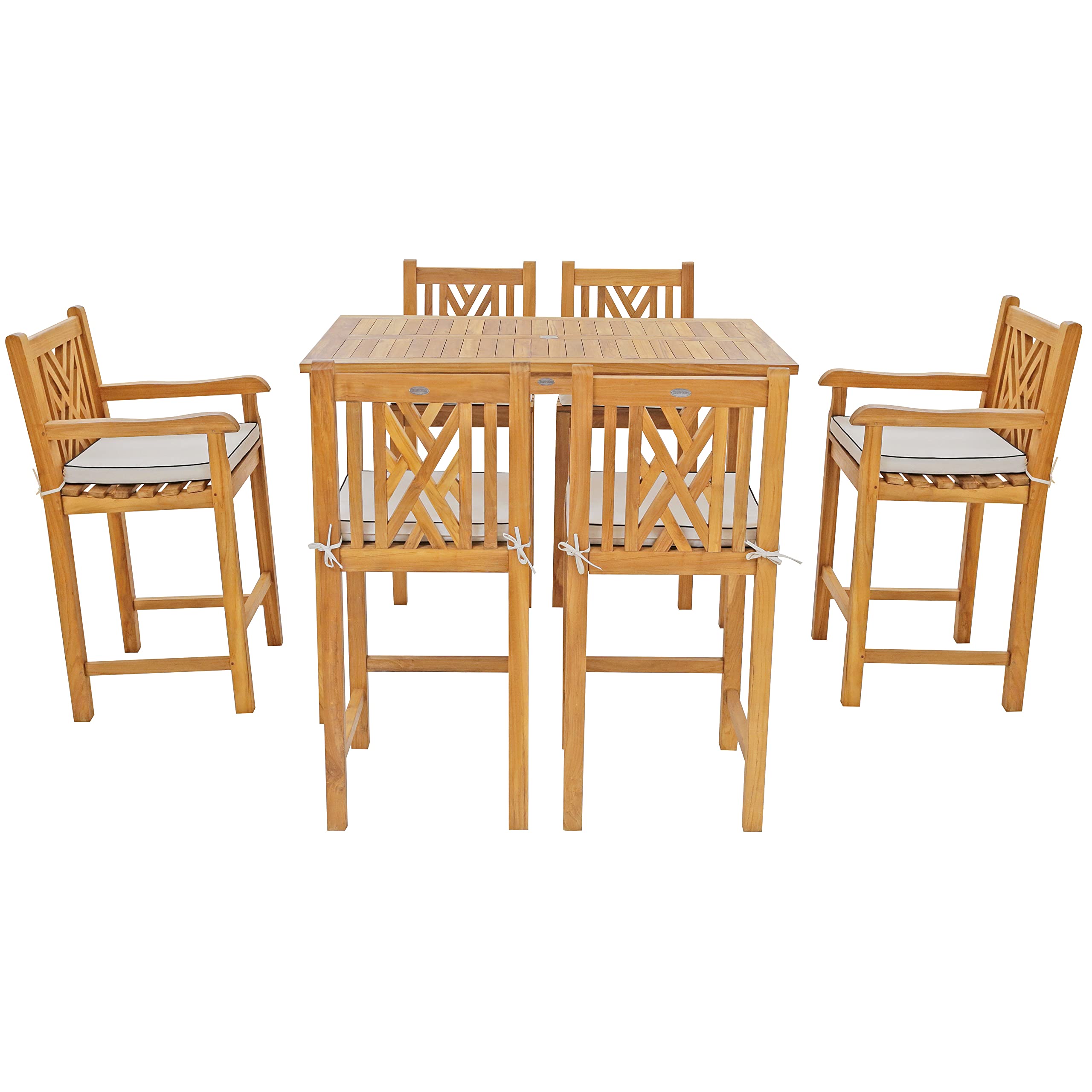 7-Piece Teak Wood Chippendale 55