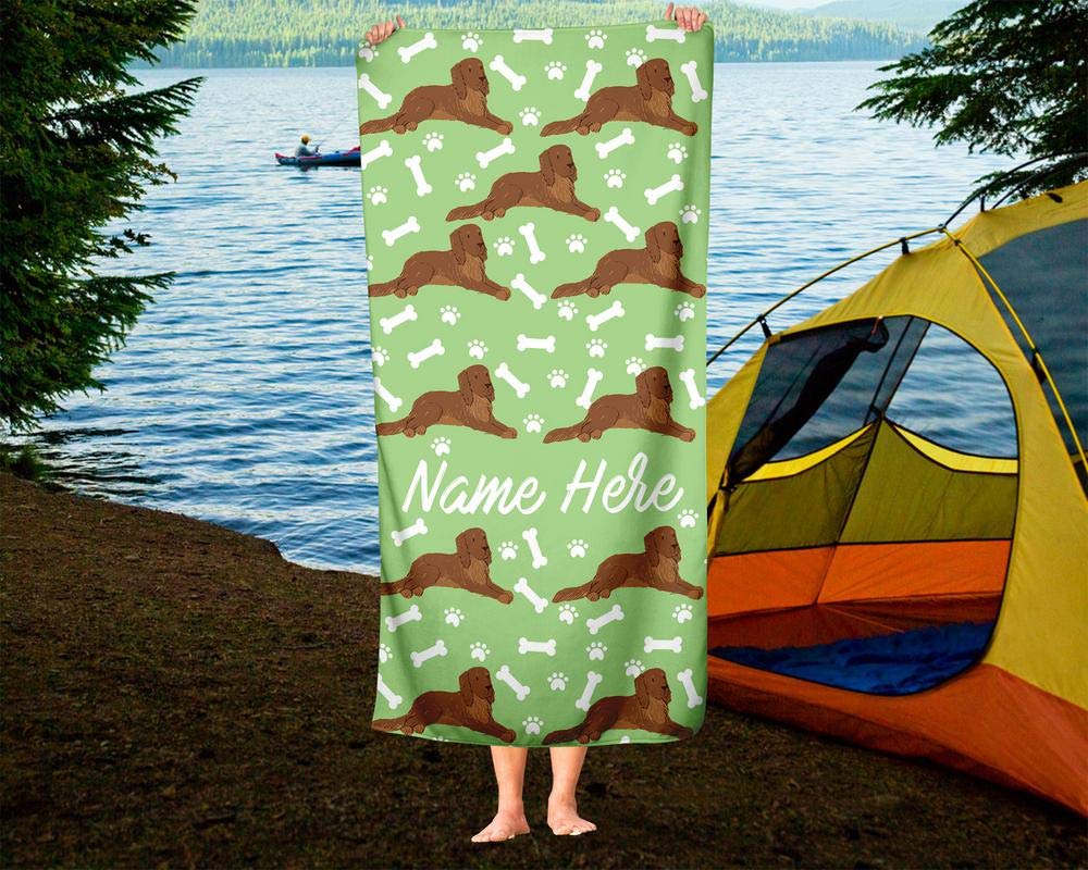 Extra Large Personalized Golden Retriever Dog Towel - Custom Pet Towel for Kids, Adults, Toddlers & Babies - Soft Absorbent Travel, Beach, Pool & Bath Towel for Dog Lovers