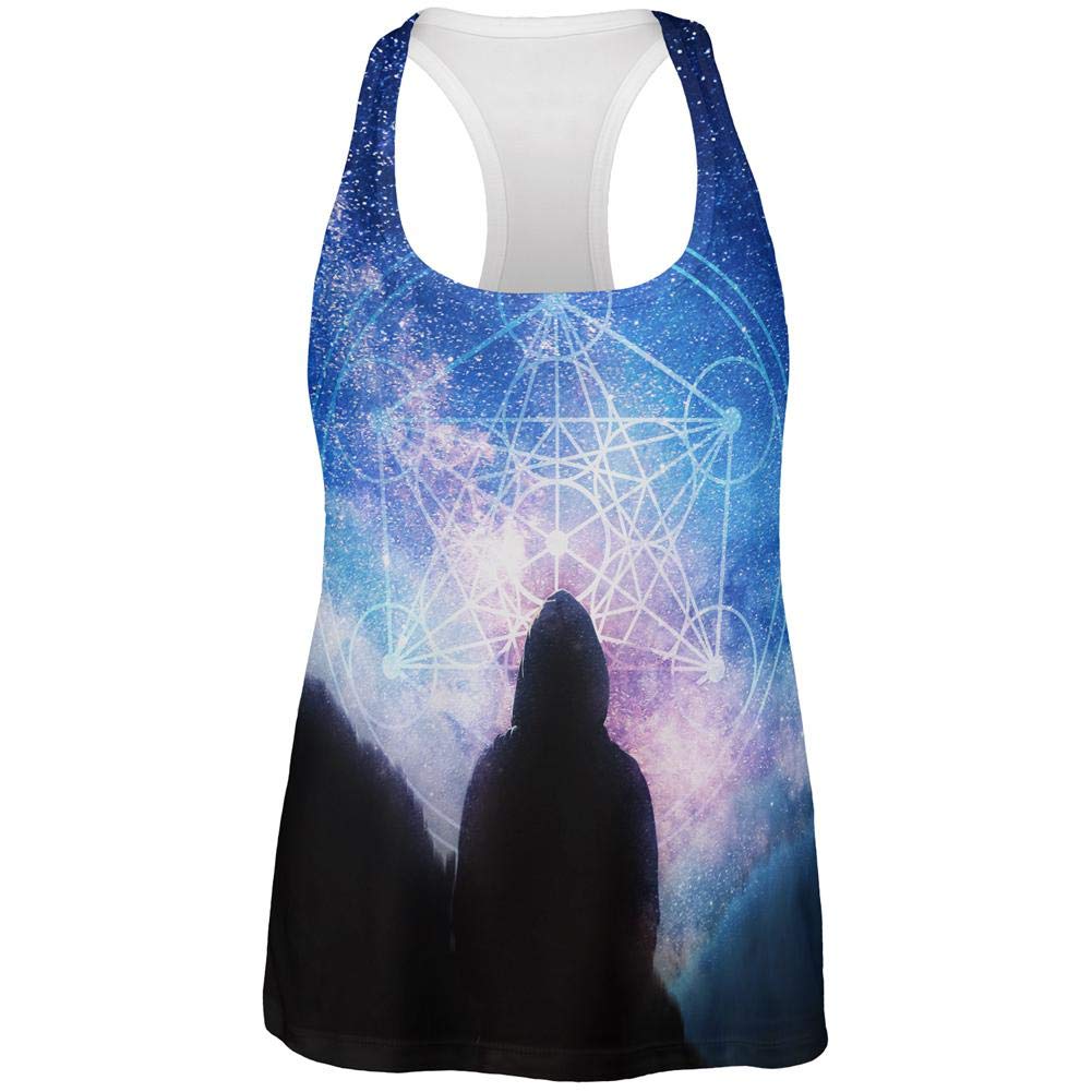 Metatron's Cube Print Women's Workout Tank Top - Breathable & Stylish Gym Wear for Yoga, Running & Fitness - Size X-Large