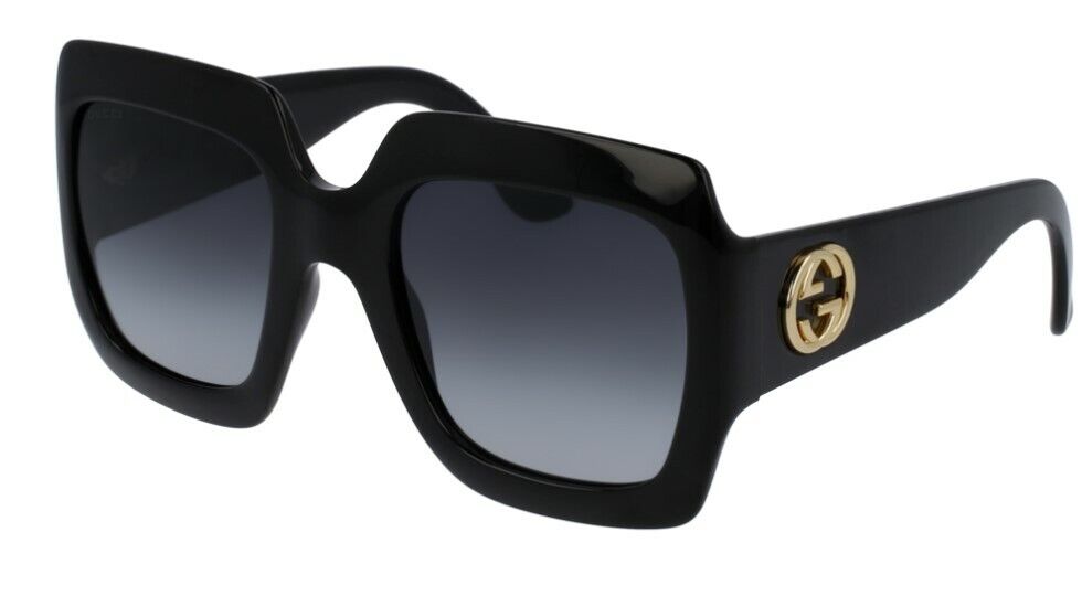 Gucci GG0053SN 001 Gradient Black/Gray Square Women's Sunglasses - UV Protection Fashion Shades for Women, Perfect for Beach, Driving & Outdoor Activities