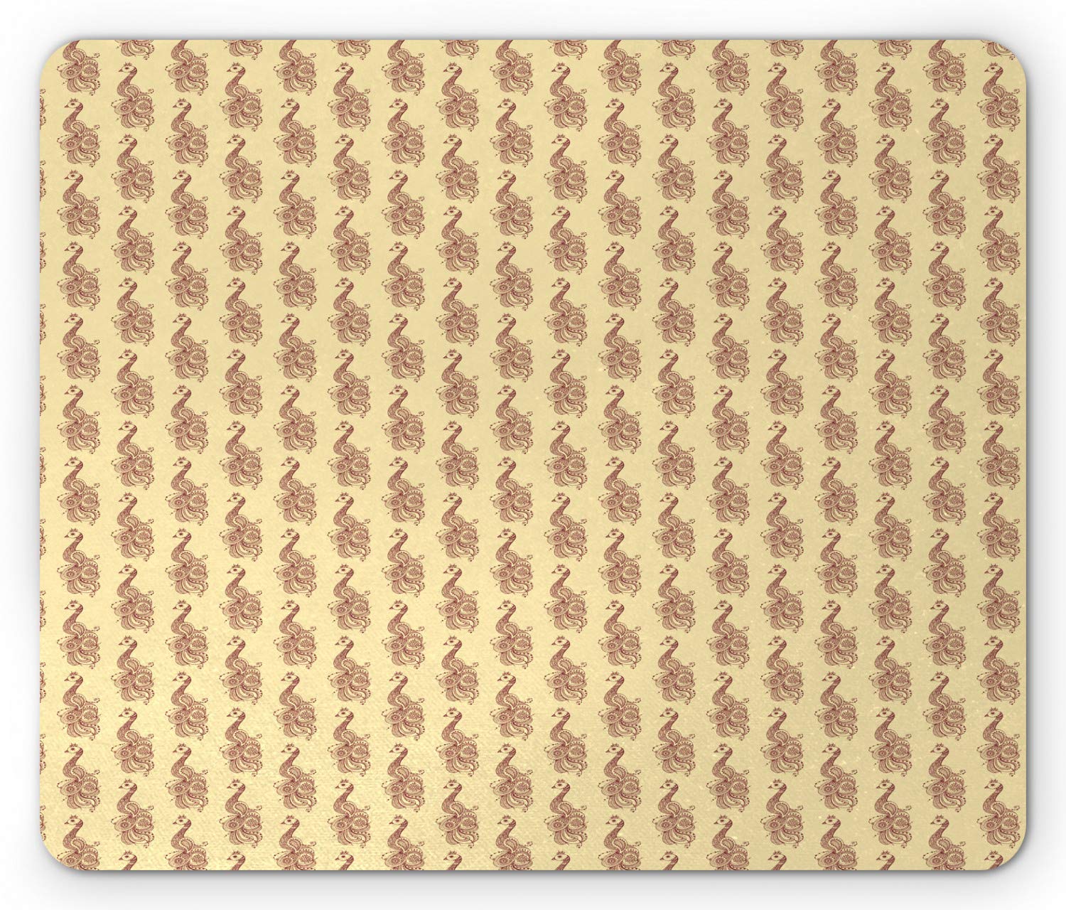 Ambesonne Vintage Brown Paisley Mouse Pad - Non-Slip Rubber Mousepad with Oriental Floral Design, Standard Size (Champagne Mauve Taupe) for Office, Gaming & Home Computer Use