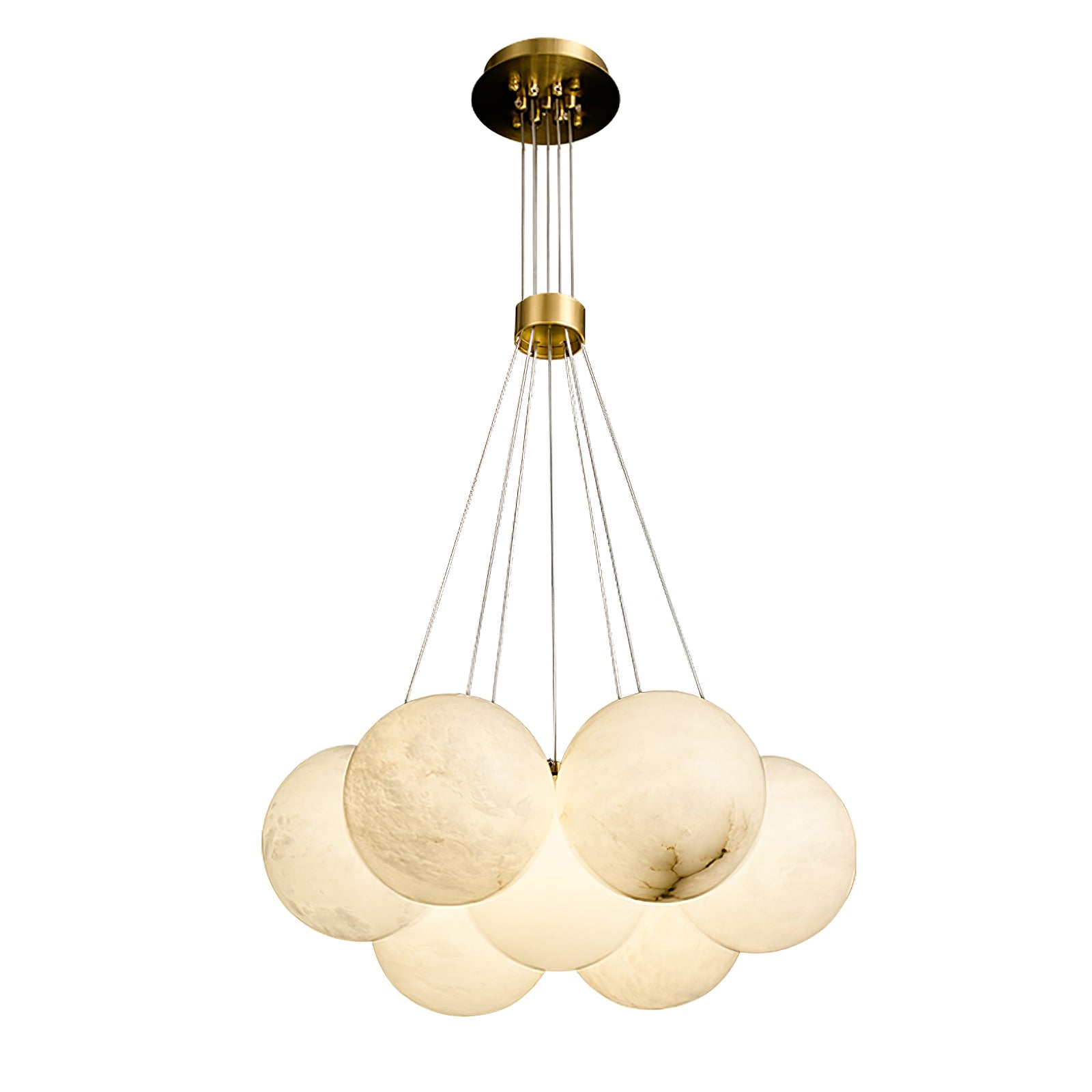 Elegant Alabaster Balls Chandelier - Handcrafted Crystal Glass Pendant Light Fixture for Dining Room, Living Room & Bedroom Decor