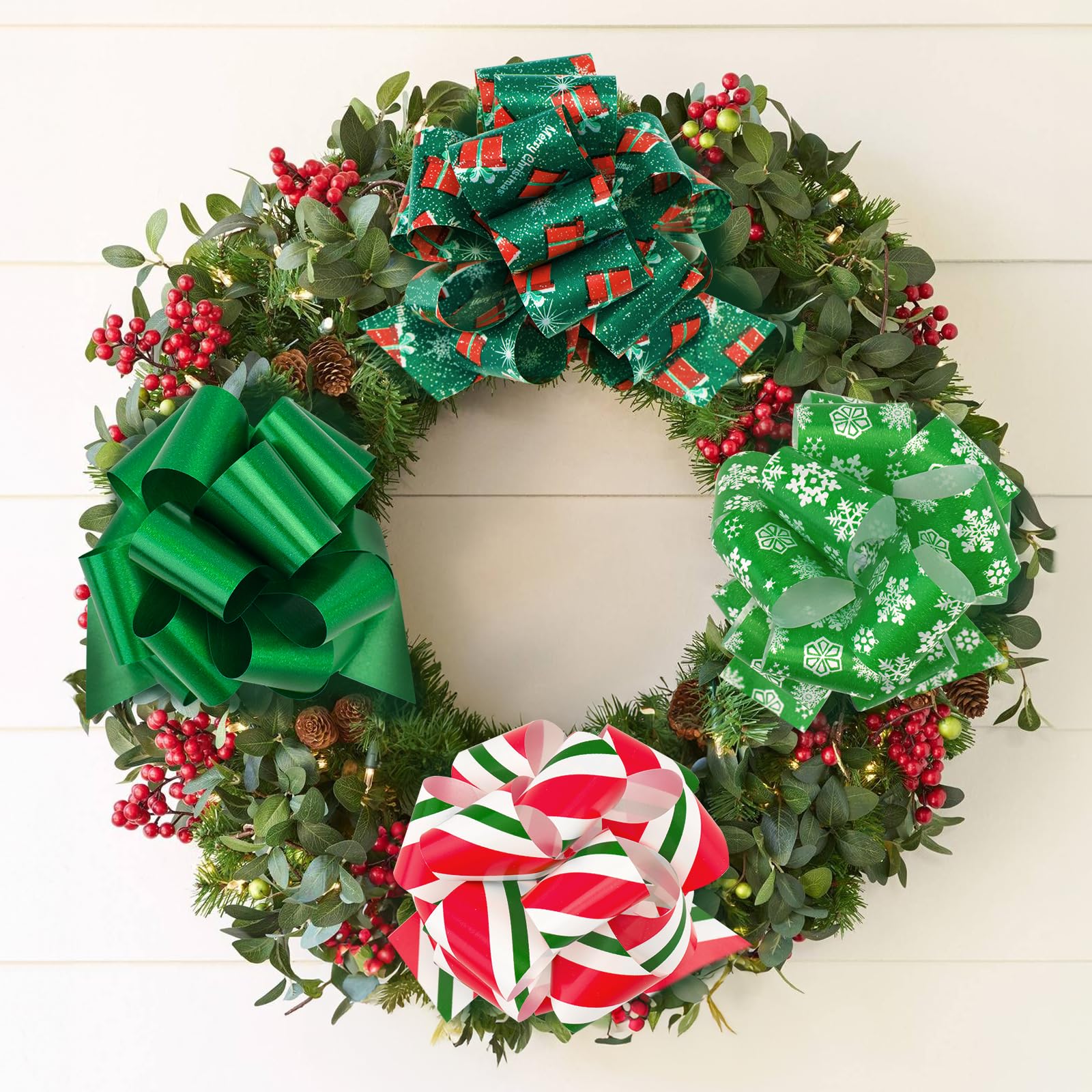 KINGLAKE 24PCS Christmas Pull Bows - 5 Inch Gift Wrapping Bows for Presents & Decor