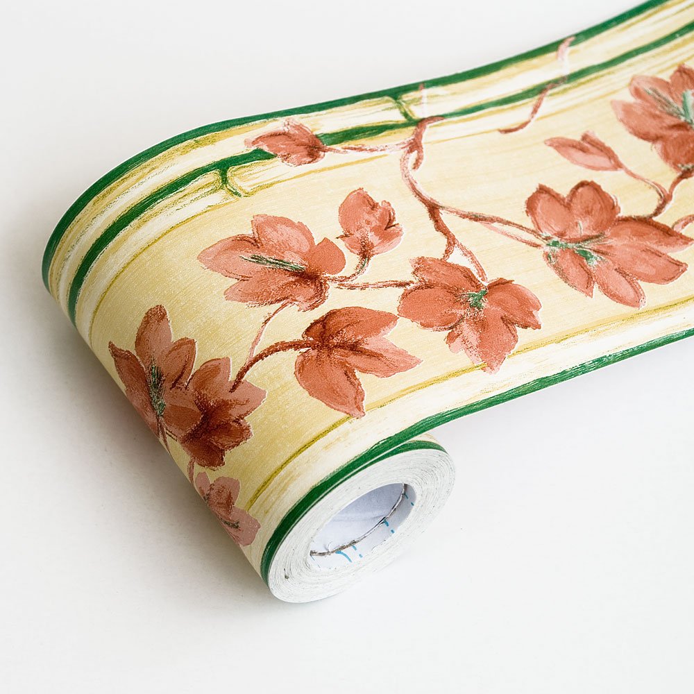 Autumn Vines Self-Adhesive Wallpaper Border Roll - Peel and Stick Home Decor for Living Room, Bedroom, Nursery - Easy DIY Wall Decoration for Fall Season