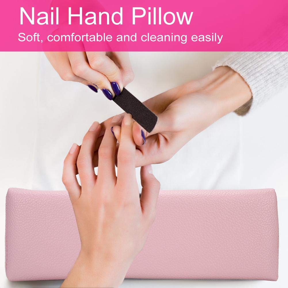 Washable Nail Art Hand Pillow - Soft Sponge Manicure Hand Rest Cushion for Nail Salon & Home Use - Comfortable Nail Art Hand Pad Support (Pink) - Perfect for Gel Polish, Acrylic Nails & DIY Nail Designs