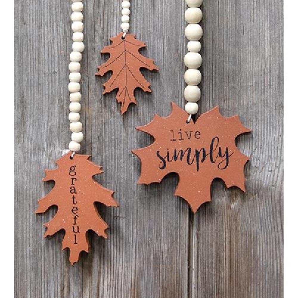 3-Pack Beaded Fall Leaf Decorations - Handmade Autumn Leaf Ornaments for Home, Thanksgiving, and Seasonal Decor