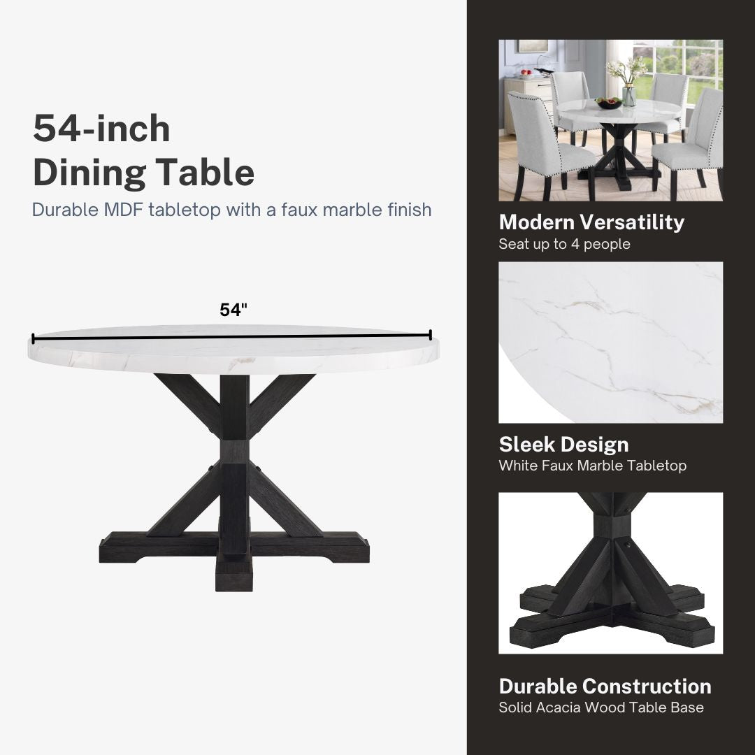 Roundhill Furniture Hirima Modern Elegance 5-Piece Dining Room Set - 54