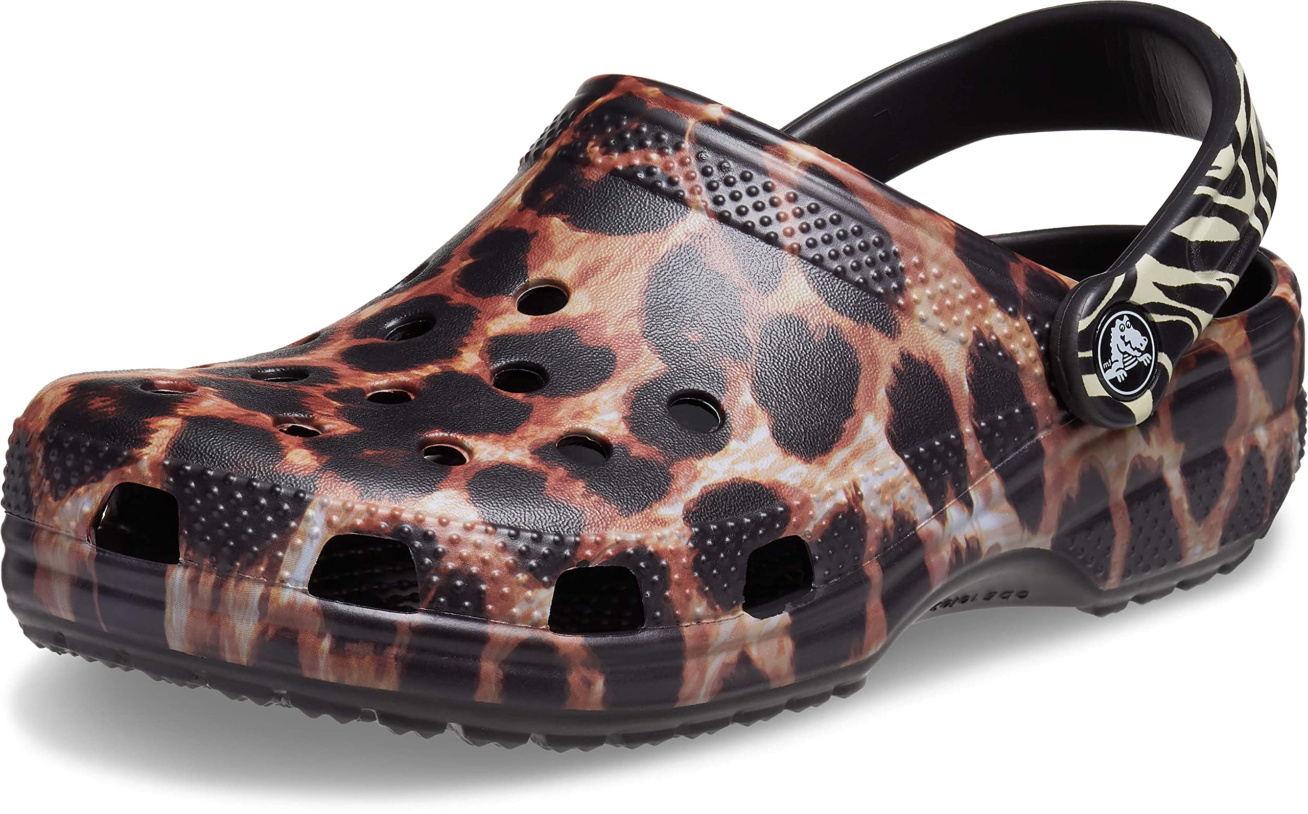 Crocs Women's & Men's Classic Animal Print Clogs - Zebra & Leopard Pattern Comfortable Slip-On Shoes for Casual Wear, Home, Garden & Outdoor Activities