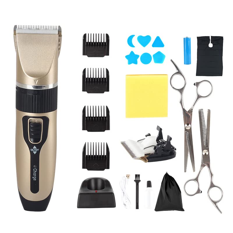 Professional Hair Clipper Trimmer Kit - Gold A5 Electric Hair Clippers for Men & Family, Cordless Beard Trimmer with Strong Motor - Perfect for Home Barbering, Salon Styling & Personal Grooming