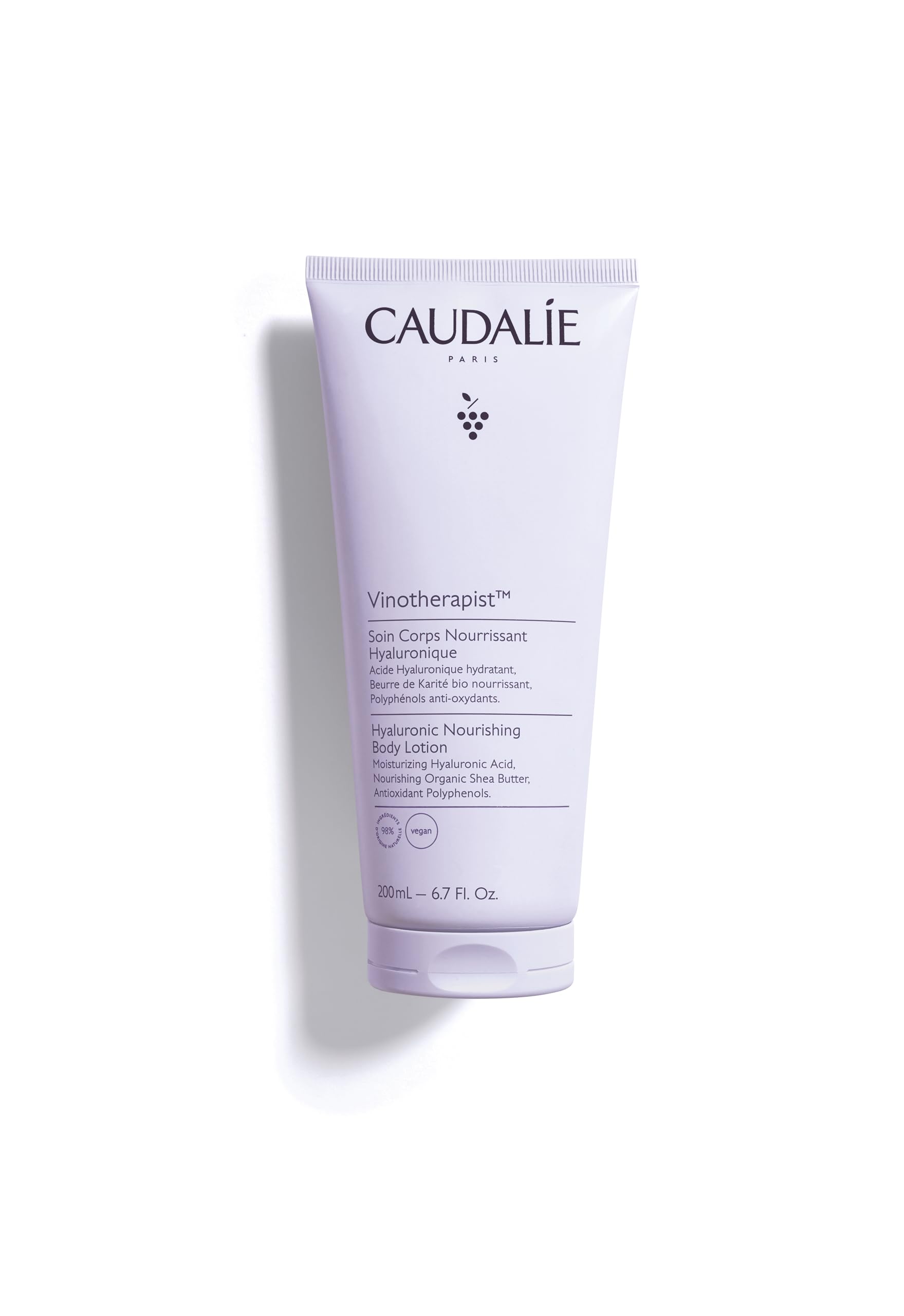 Caudalie Vinotherapist Nourishing Body Lotion with Shea Butter & Hyaluronic Acid, 6.7 Fl Oz - Hydrating & Moisturizing Dry Skin for Daily Use, Travel & Spa Days