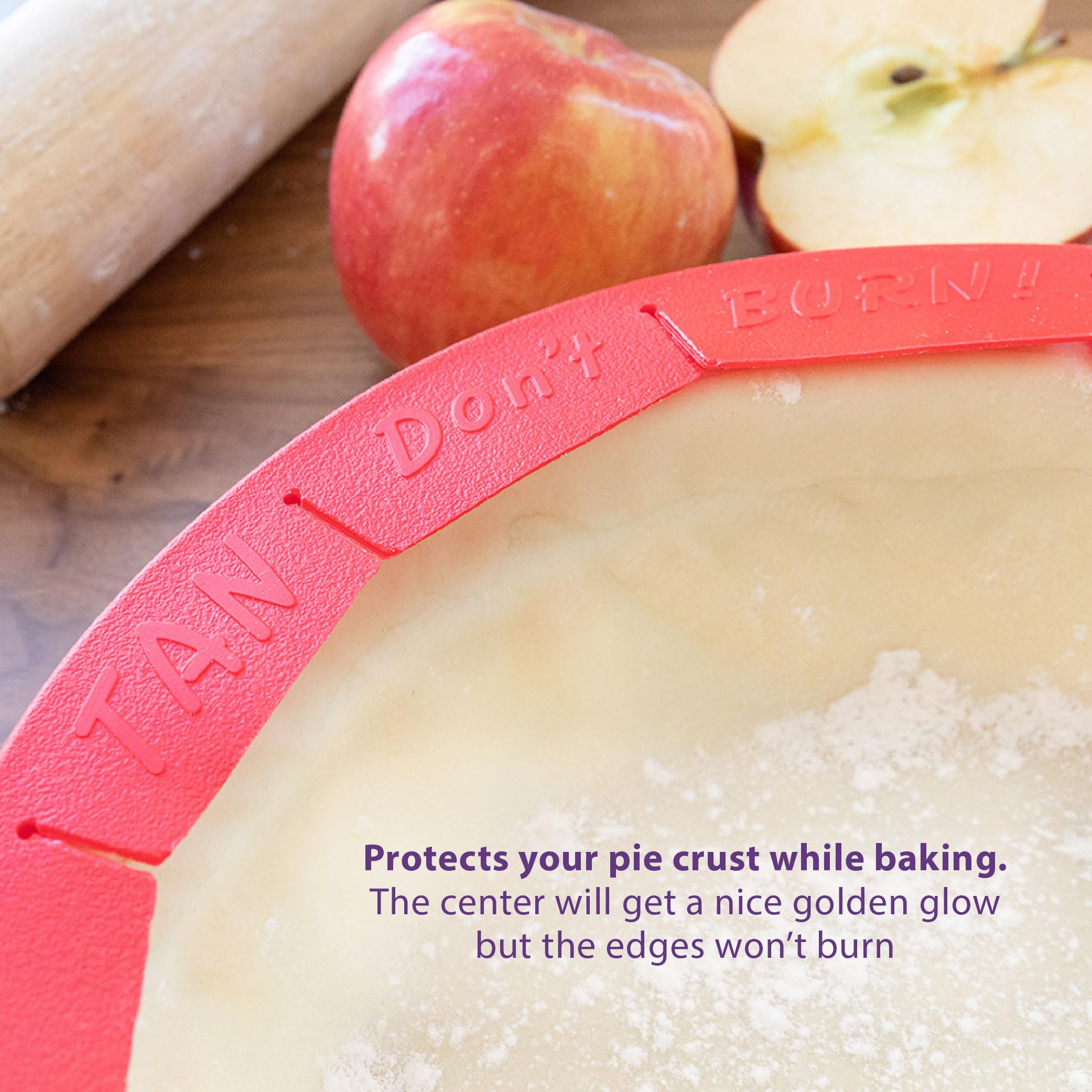 Talisman Designs Adjustable Silicone Pie Crust Shield Protector Cover - 8 to 11.5 Inch Baking Accessory for Perfect Pie Edges | Ideal for Thanksgiving, Christmas Baking & Homemade Desserts | Set of 1