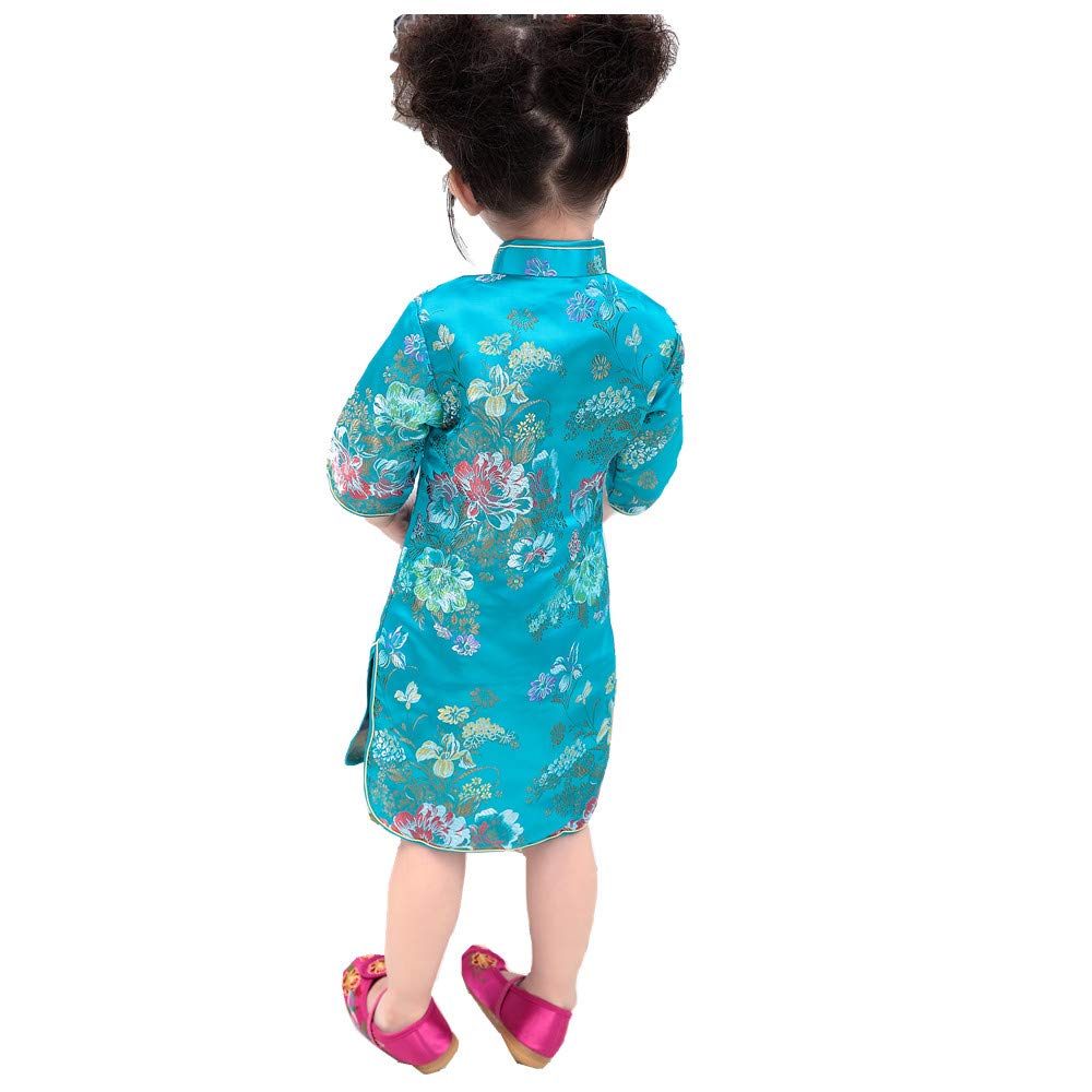 Elegant Peony Rose Qipao Cheongsam Dress for Women - Half Sleeve Chinese Traditional Wedding Dress, Princess Birthday Party Costume | Perfect for Bridal Shower, Tea Ceremony & Cultural Events
