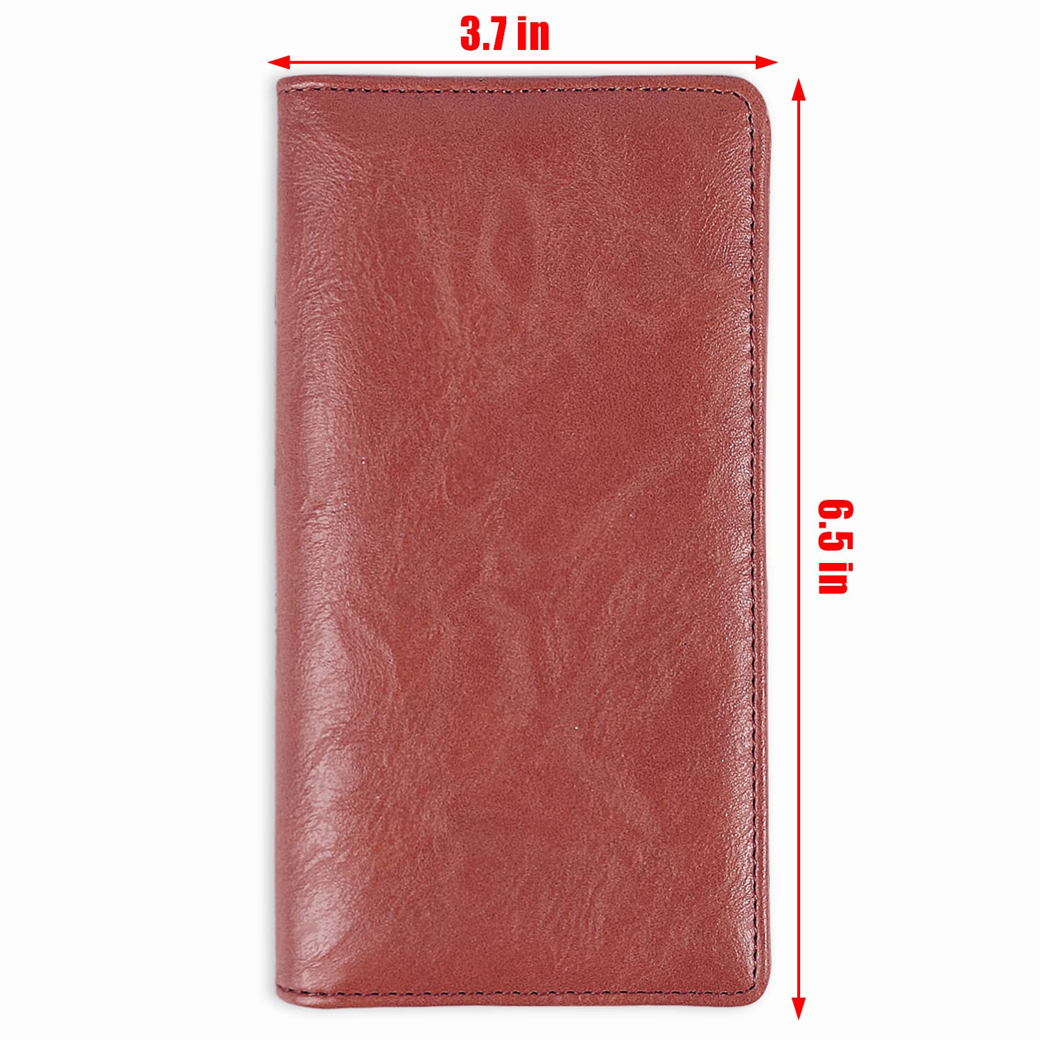 Sanlykate RFID Blocking PU Leather Checkbook Cover with Pen Holder - Wine Red Checkbook Case for Women & Girls, Top & Side Tear Checks, Free Divider - Perfect for Office, Banking & Everyday Use