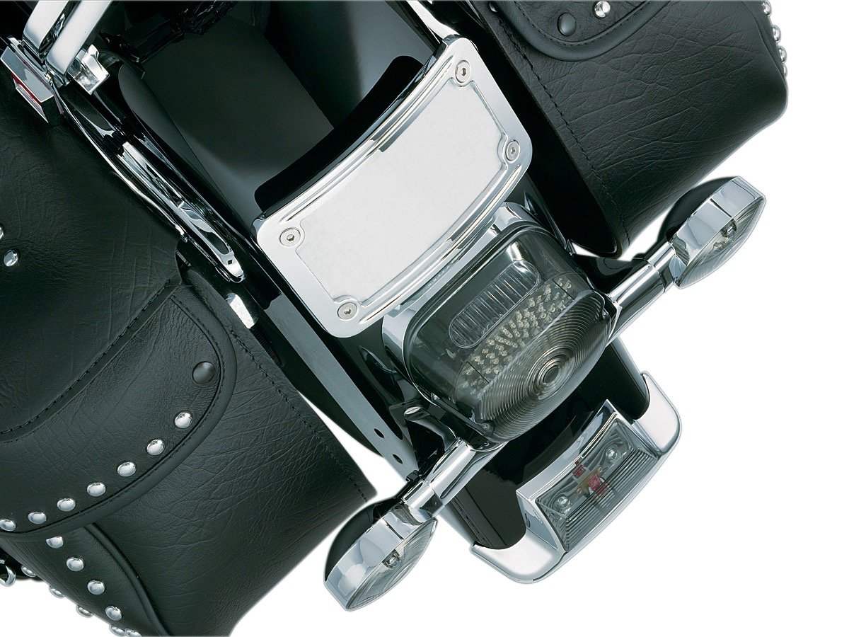 KURYAKYN 9171 Laydown Frame License Plate Mount for Harley Davidson Motorcycles - Perfect for Custom Bike Builds and Low Rider Styles