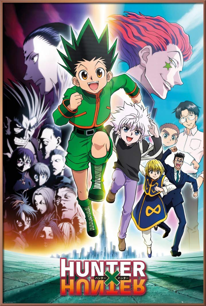 Hunter X Hunter Framed Anime Poster - Key Art Running Scene - Premium Manga Wall Decor for Living Room, Bedroom & Anime Fan Gifts
