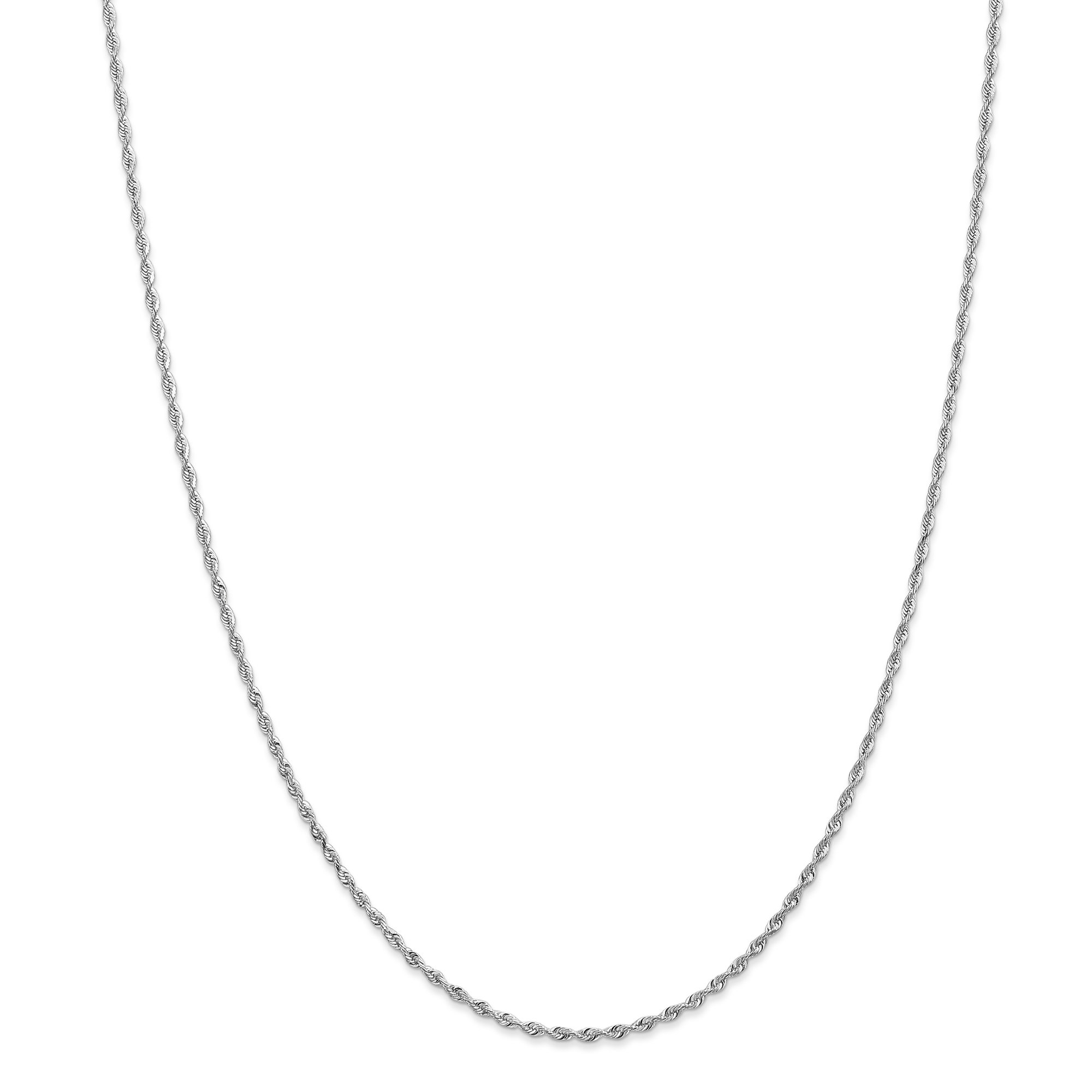 14K White Gold 1.84mm Quadruple Rope Chain Necklace for Men & Women - Diamond2Deal | Elegant Unisex Jewelry for Weddings, Anniversaries & Special Occasions