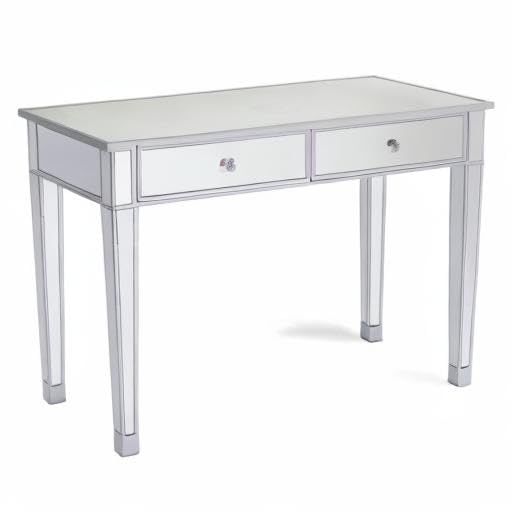 Flandre Silver Vanity Makeup Table with Mirror and 2 Drawers - 41.34