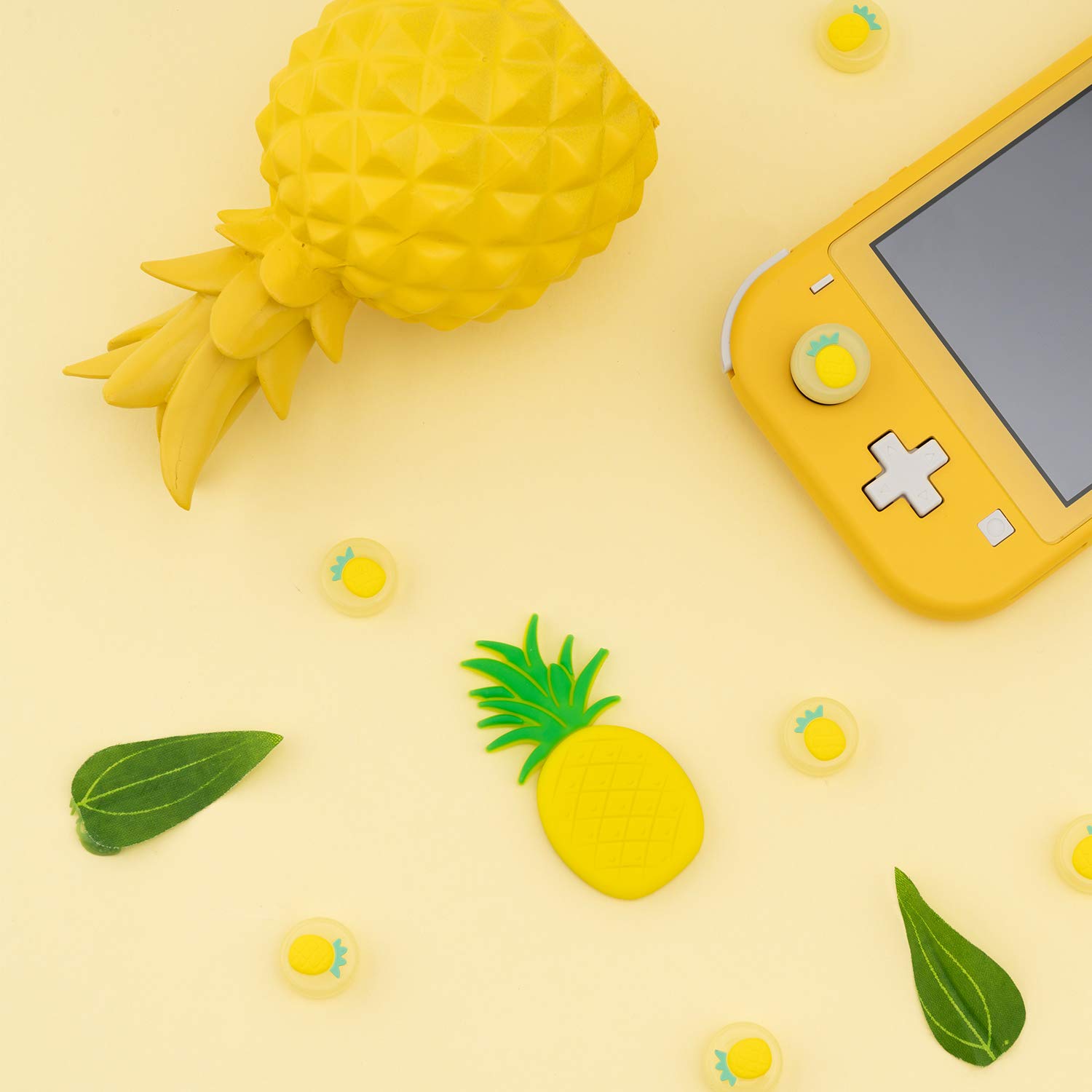 GeekShare Fruit Theme Thumb Grip Caps - Soft Silicone Joystick Cover for Nintendo Switch & Switch Lite (4 Pack - Carrot & Pineapple Design) - Perfect for Gaming Comfort and Controller Protection