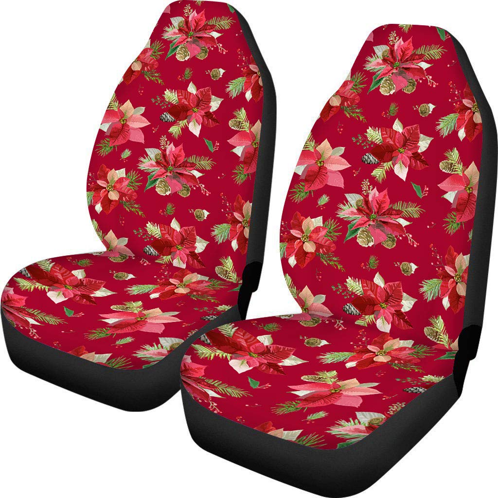 Poinsettia Car Seat Cover Protector - Waterproof & Durable for Cars