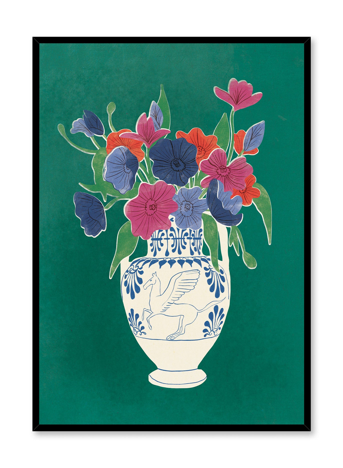 Painted Posies Floral Wall Art Poster - Vintage Botanical Prints for Home Decor, Living Room, Bedroom & Office