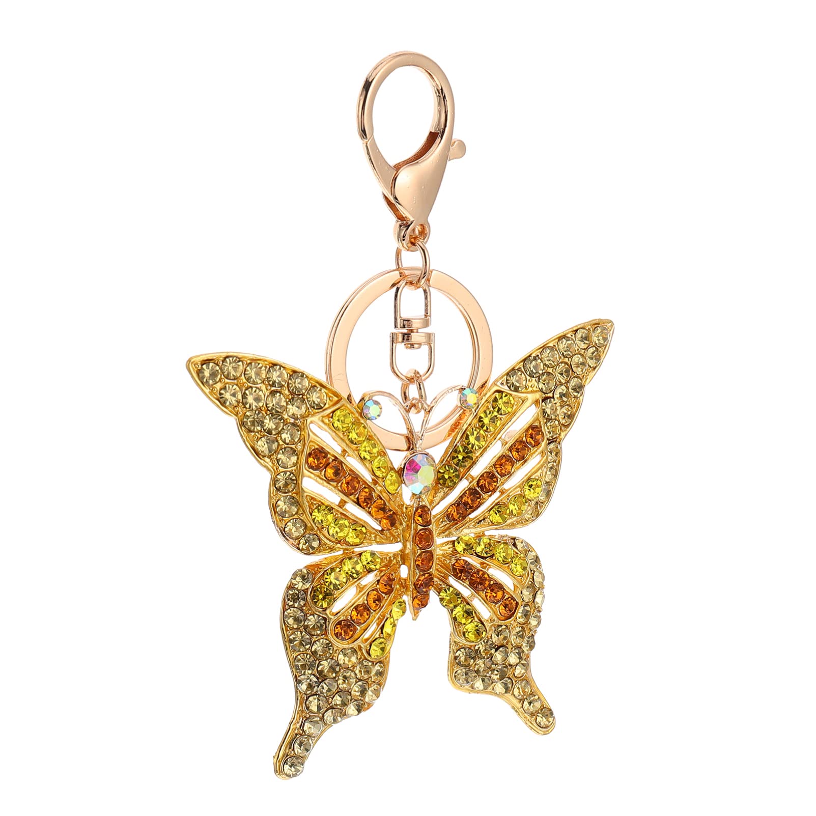 Bestoyard Women's Rhinestone Bling Keychain - Crystal Keychain for Purse, Handbag, Backpack - Stylish Key Ring for Women & Girls - Perfect for Car Keys, Gift Decor (Yellow) - Ideal for Parties, Travel & Everyday Use