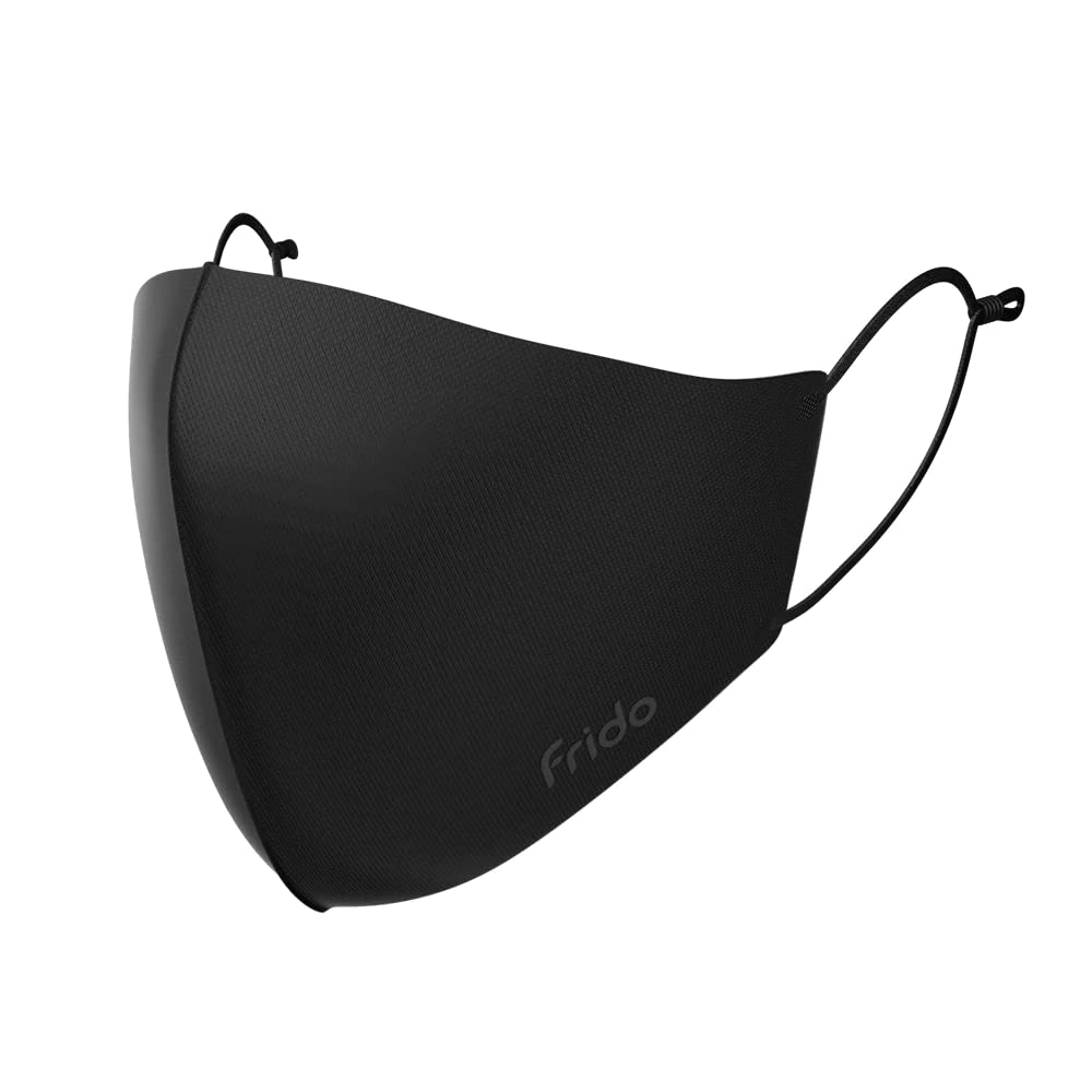 Frido Unisex Ultimate Copper Face Mask - Adjustable Ear Loops & Copper Treated Layer (Pack of 2, Black) - Ideal for Daily Protection & Travel