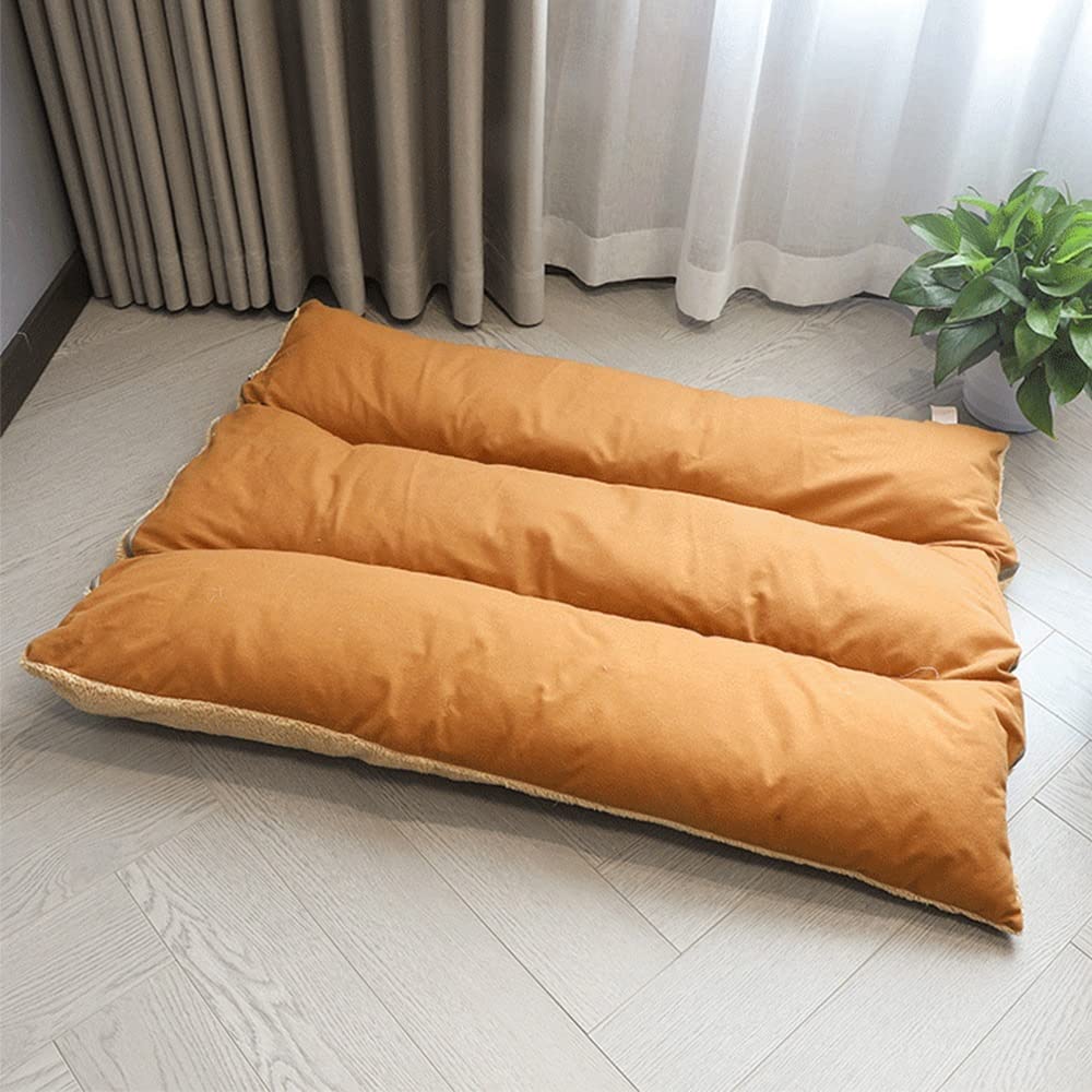 Premium Plush Dog Bed - Soft & Warm Pet Nest Pad for Large Dogs - Removable & Washable Thickened Mat - Ideal for Autumn & Winter Sleeping - Cozy Comfort for Indoor & Outdoor Use (Brown, Large)
