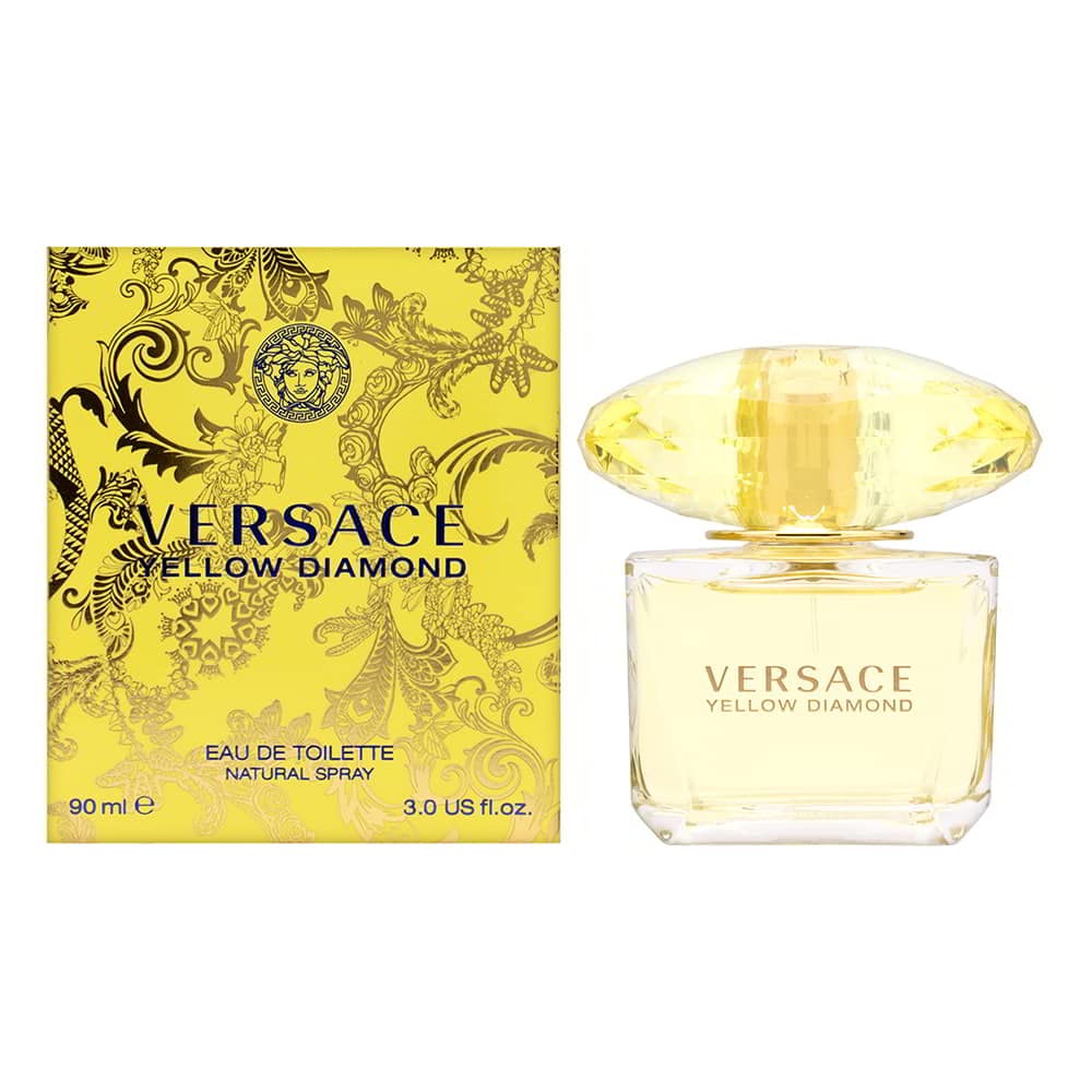 Versace Yellow Diamond Eau de Toilette Spray for Women 3.0 oz & Man Eau Fraiche EDT Spray for Men 3.4 oz - Luxury Fragrance Gift Set for Date Night, Anniversary & Special Occasions