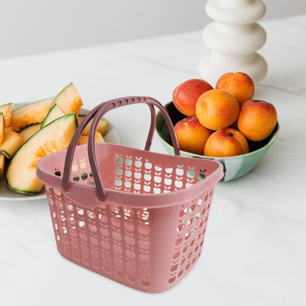 Plastic Shopping Basket - Multipurpose Storage Basket for Fruits, Snacks, Sundries & Household Items | Durable Desktop Organizer for Kitchen, Supermarket & Office Use