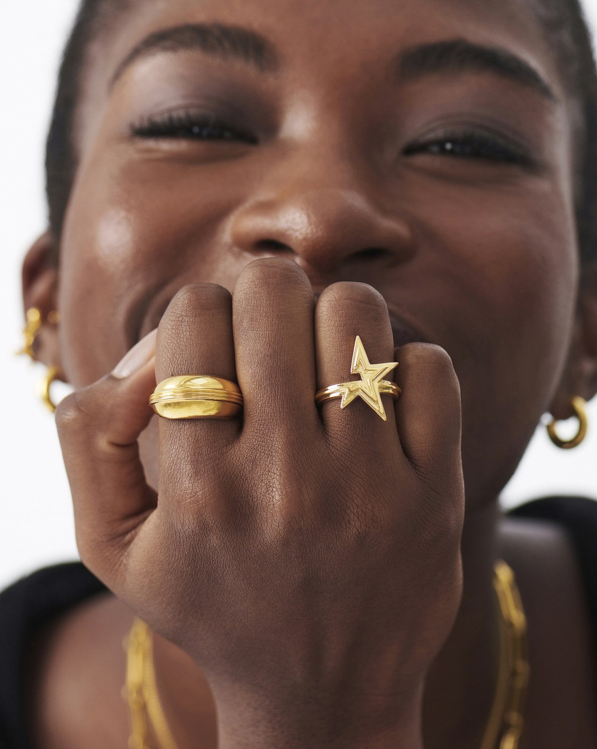 Celestial Ridge Star Ring - 18k Gold Vermeil Stackable Ring for Women, Dainty Gold Star Jewelry Gift for Her | Perfect for Everyday Wear, Date Nights & Special Occasions