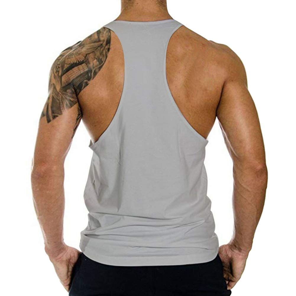 Men's Gym Bodybuilding Stringer Tank Top - Workout Muscle Cut Shirt for Fitness & Training - Sleeveless Athletic Vest for Weightlifting, CrossFit & Bodybuilding