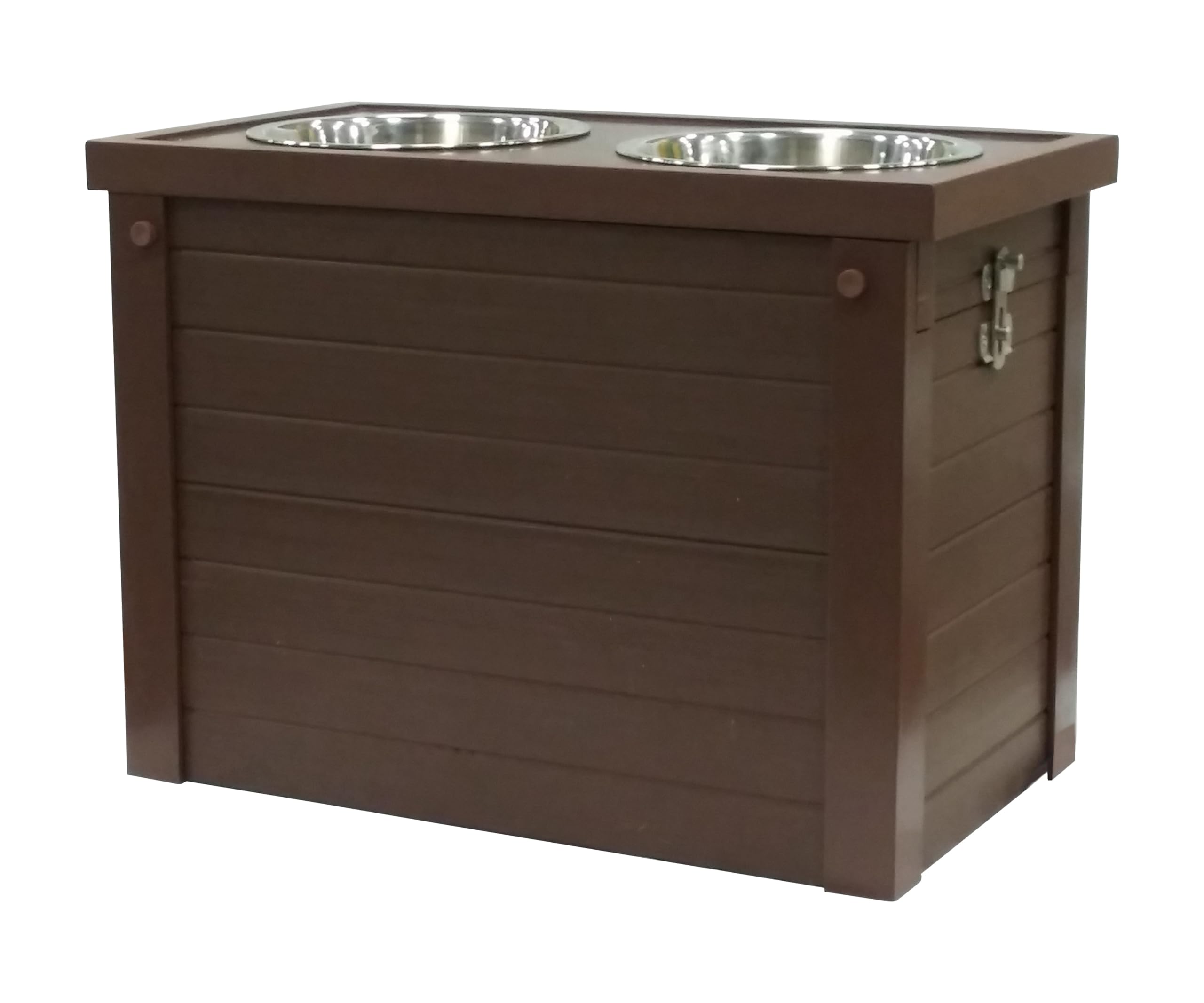 Premium Elevated Dog Feeder with 2 Stainless Steel Bowls & Storage Bin - Adjustable Height for Healthy Posture - Perfect for Large/Small Dogs in Kitchen, Dining Room or Outdoor Feeding Areas